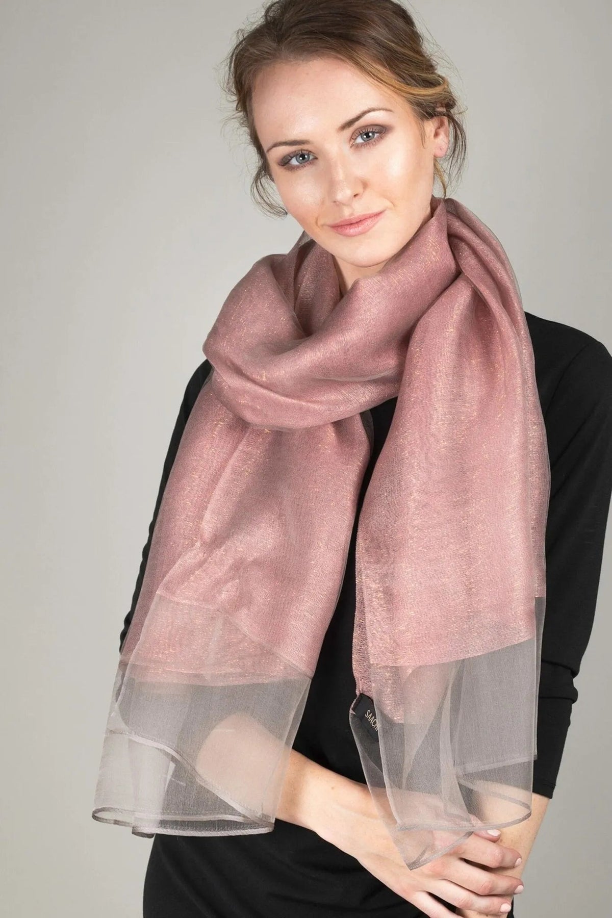 Silk Sparkle Wrap Scarf Pink