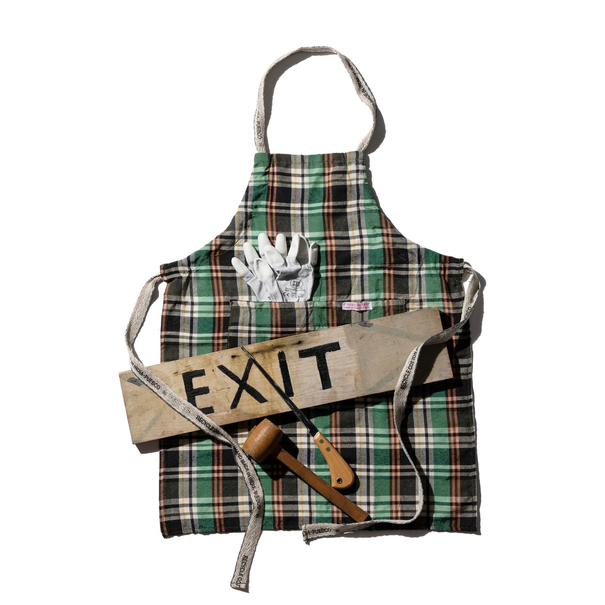 Recycle Cotton Check Apron 1