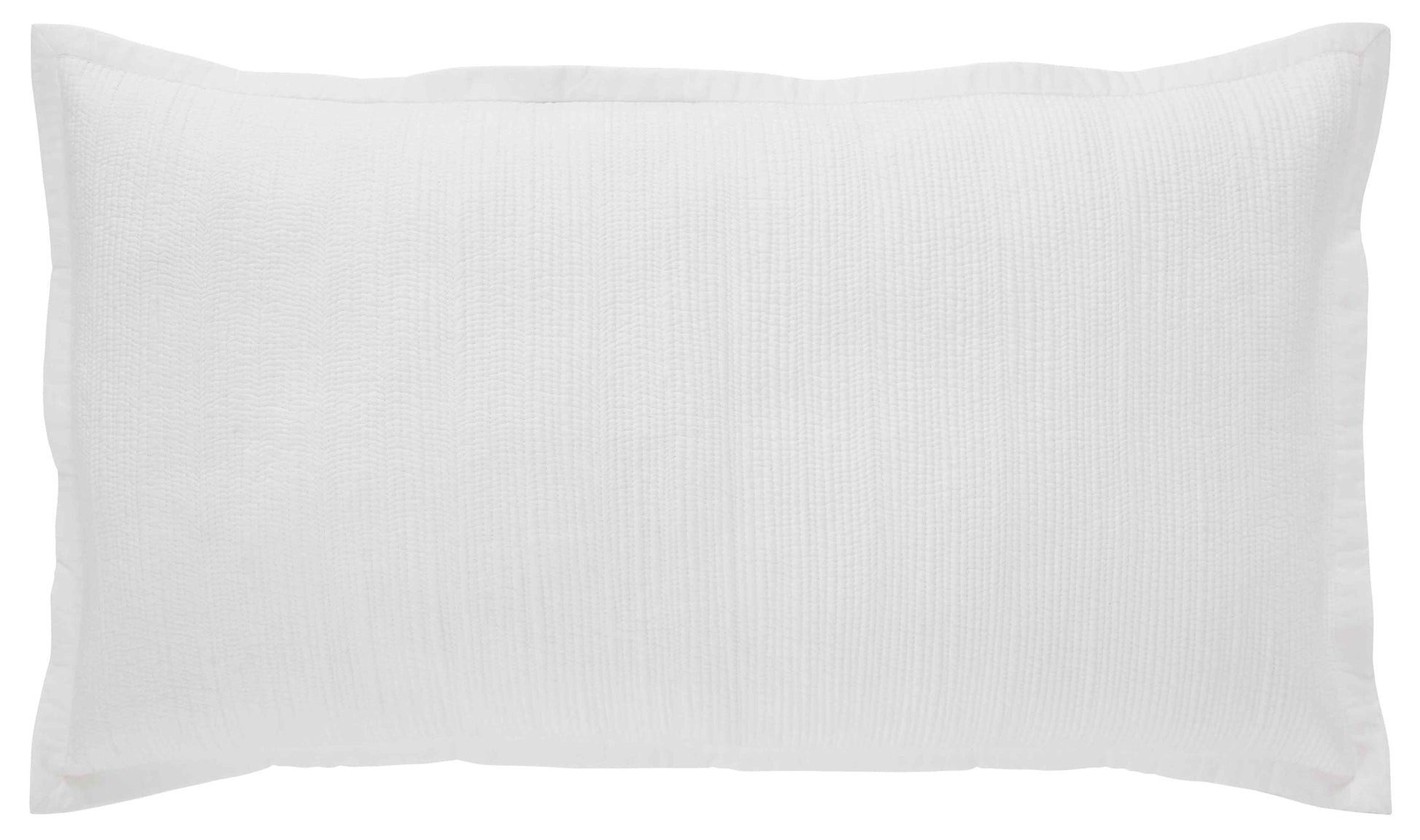 KS-168-2036-PO1269_LOT1_1|White Coverlet, textured with a wavy quilted pattern, featuring a subtle puckered surface and a simple flange edge.