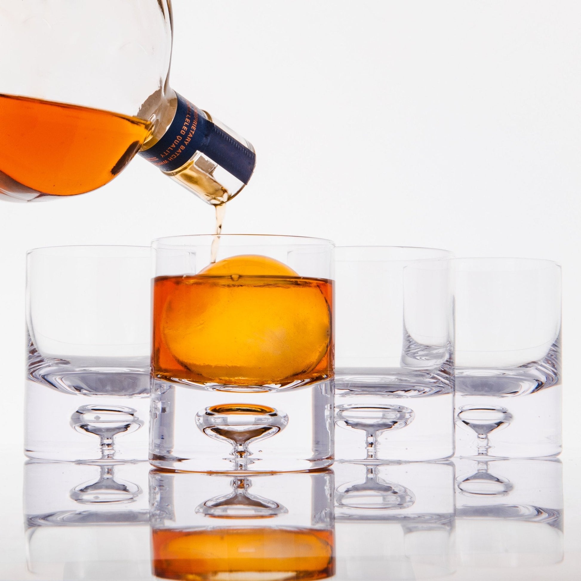 LEMONSODA Crystal Bubble Base Whiskey Glass Tumbler - Set of 4