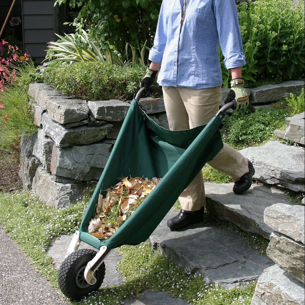WheelEasy LE collapsible yard cart in garden