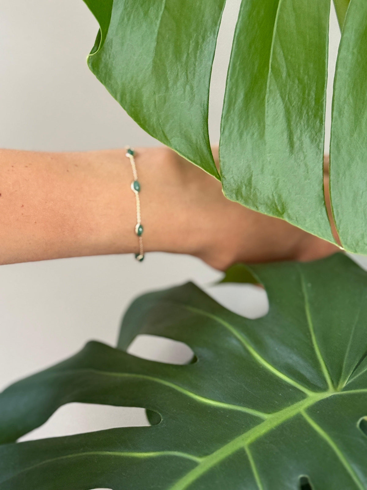 Emerald Spark (large) minimal everyday fine jewelry in solid gold and sterling 925 silver with natural gemstones.
