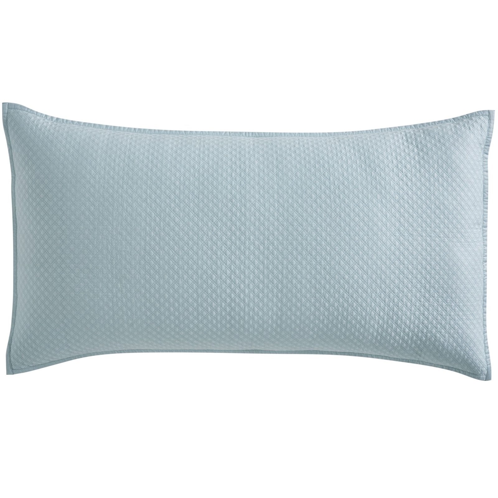 KS-252-2036_2|Light blue quilted pillow sham with a delicate diamond pattern, ideal for complementing a stylish bedroom coverlet ensemble.