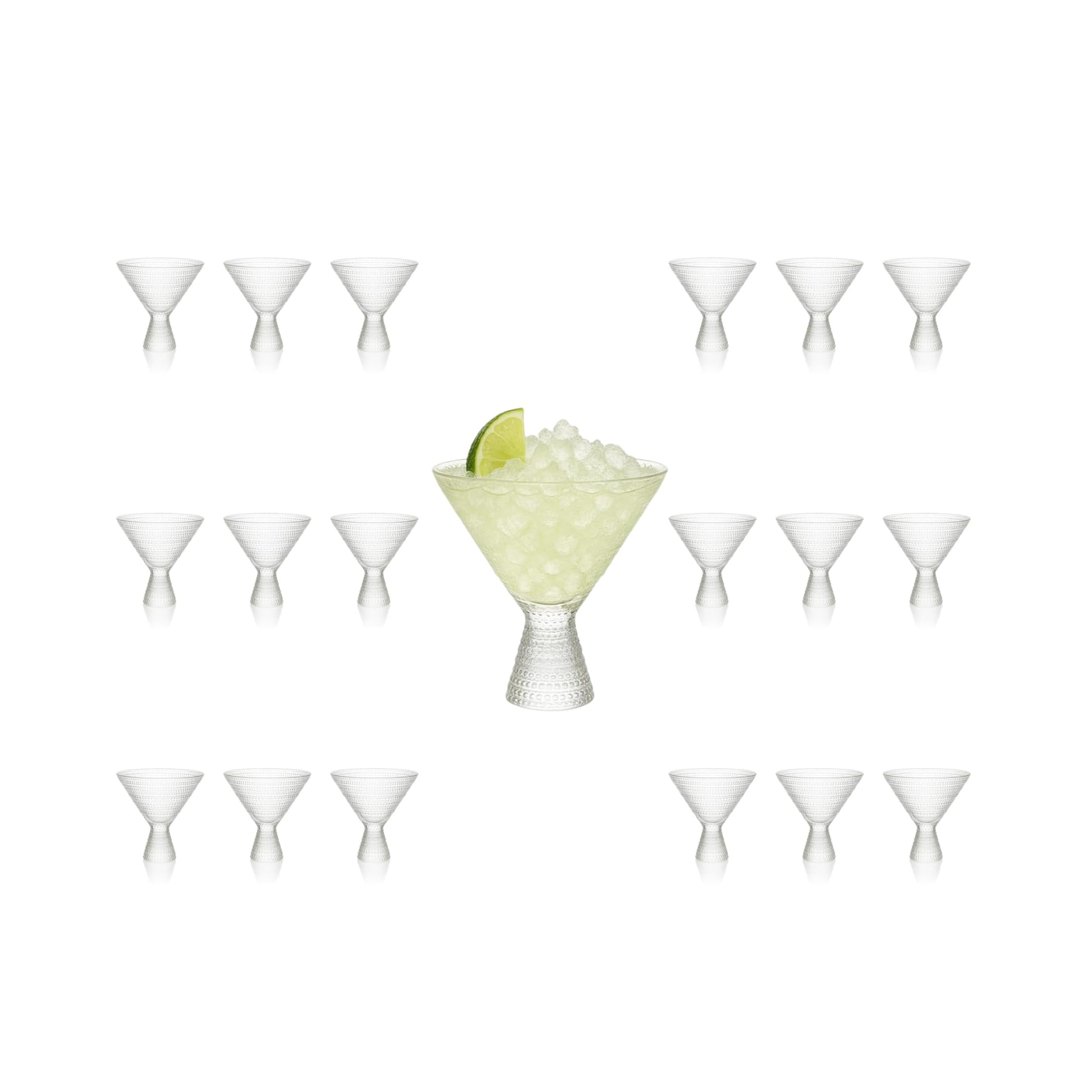 Clear Hobnail Martini Glasses - Embossed Martini Glasses 9oz
