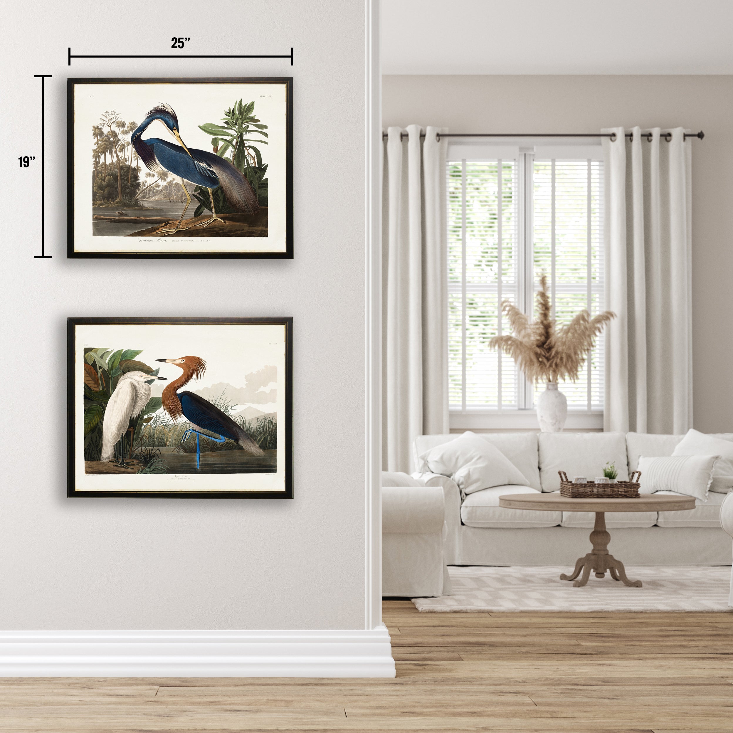 Blue Heron in Black and Copper Frame
