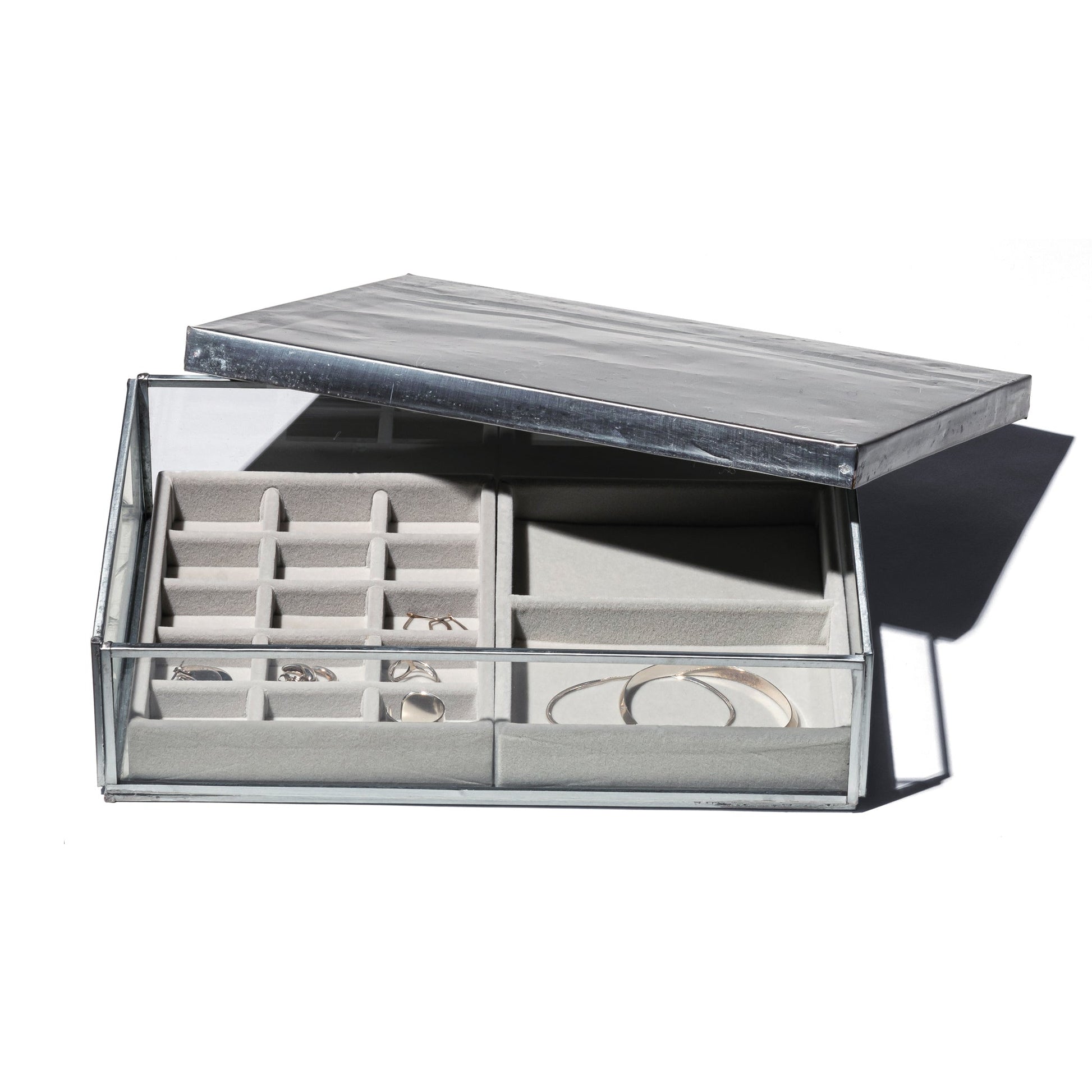 Glass Box W Recycle Steel Lid Jewelry 1
