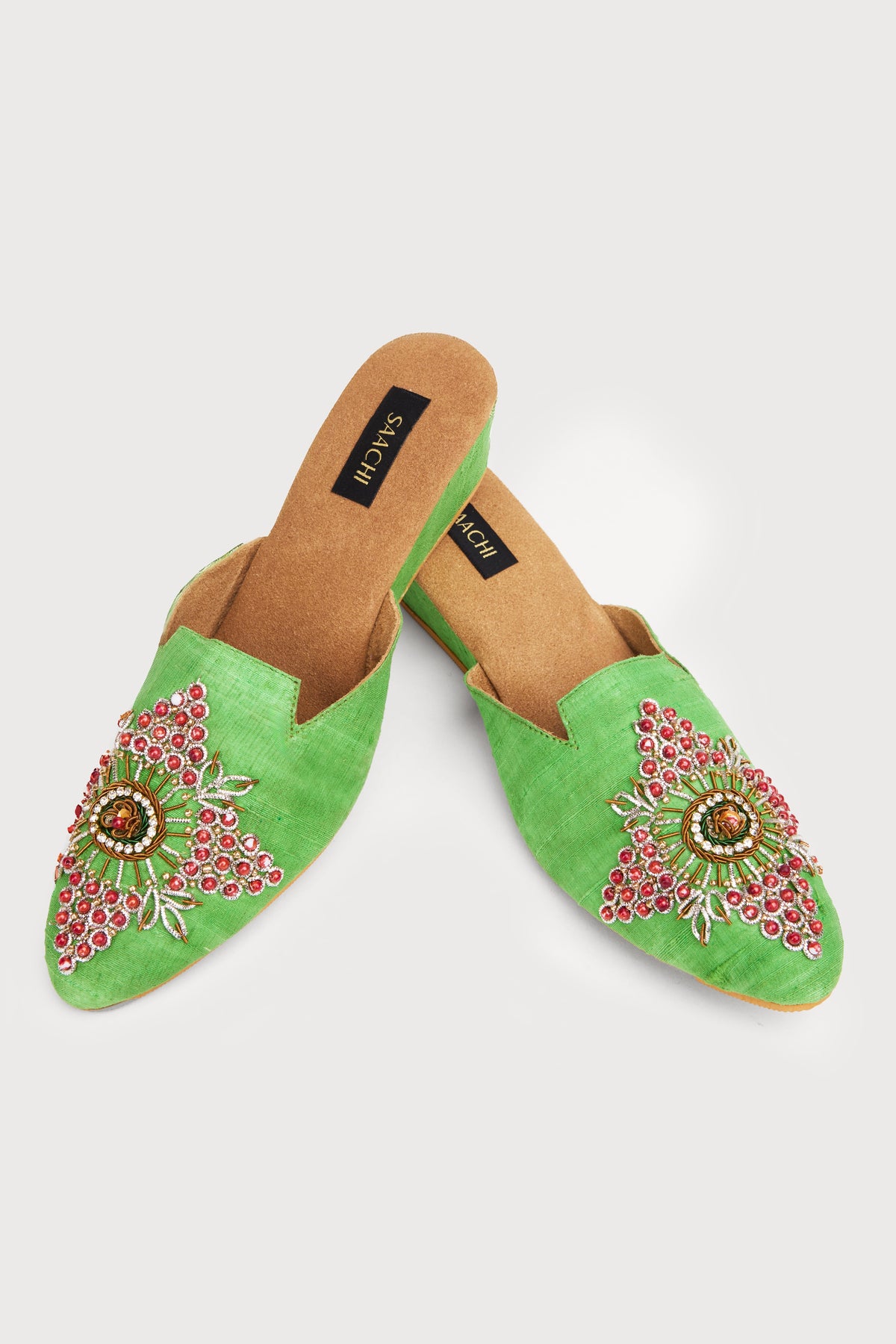 Star Motif Shoe Mule - Lime Green
