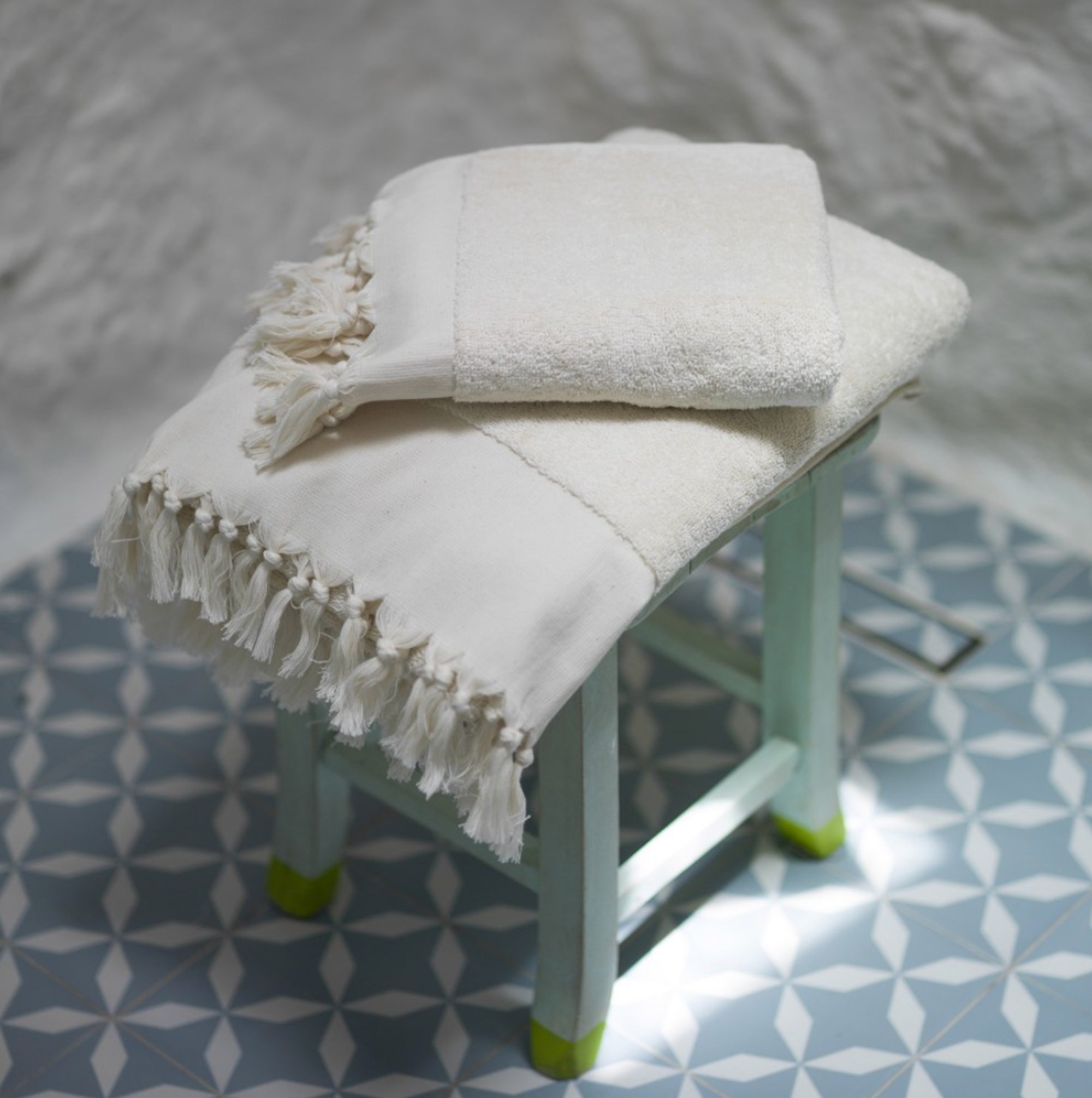 S/2 Plain Terry Hand Towel - White