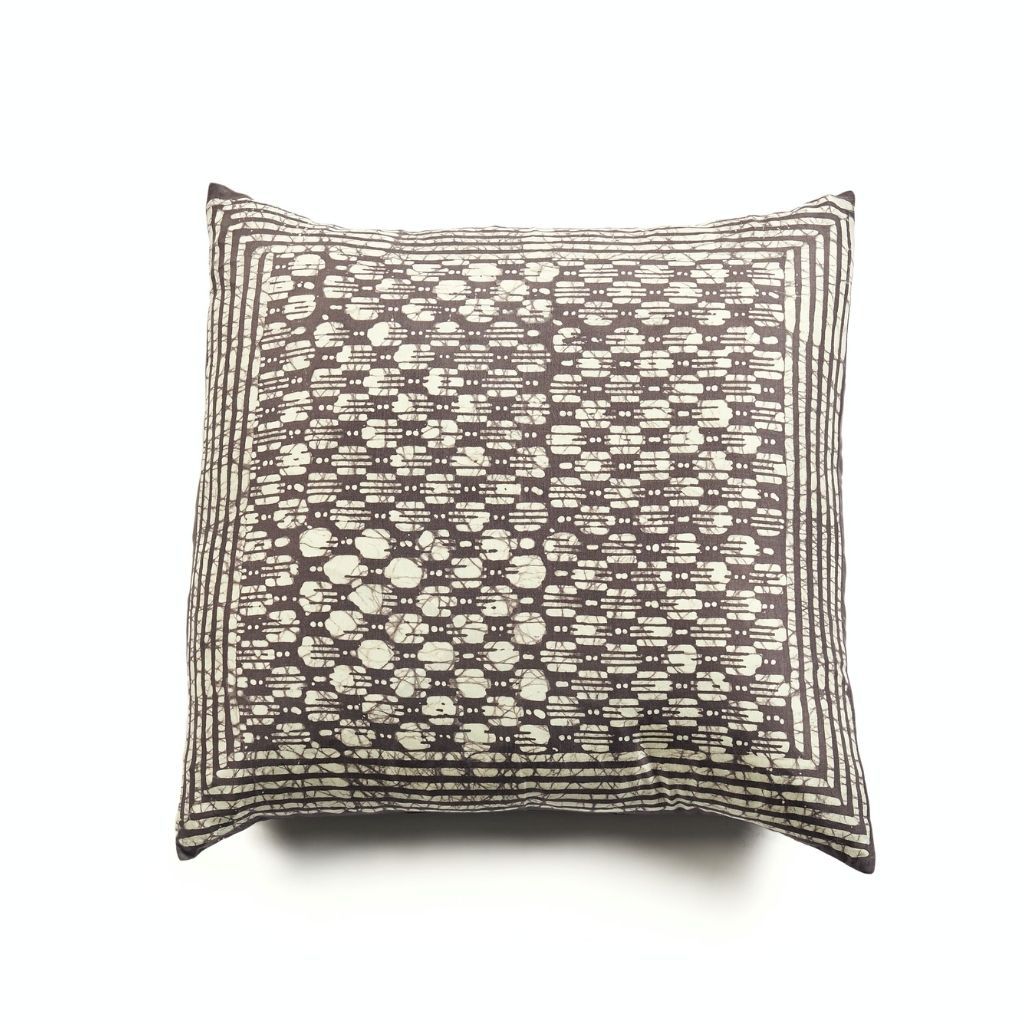 Oasis Gold Wax Block Print Mulberry Silk Pillow
