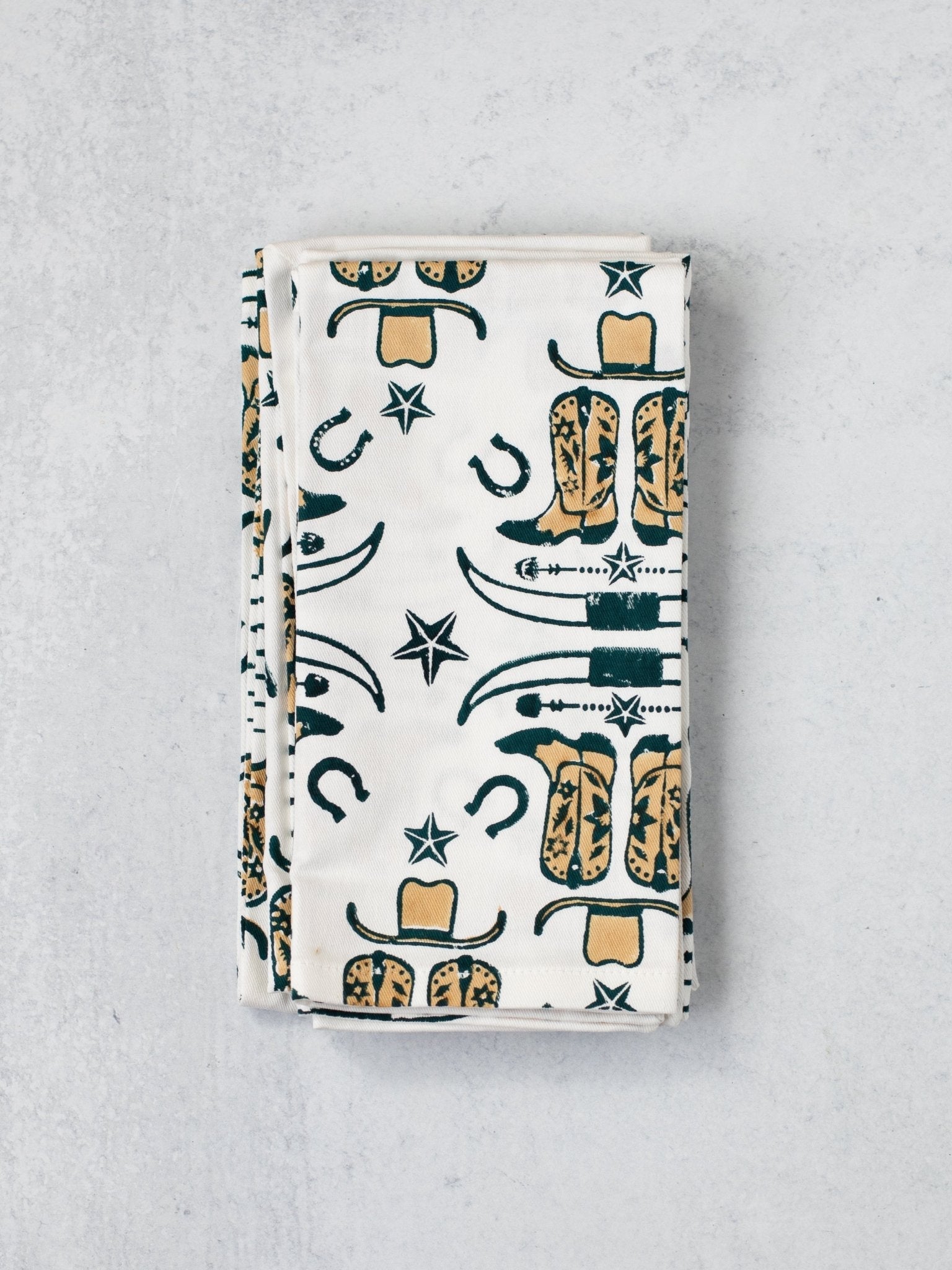 Organic Ivory Napkins (set of 4) - Cowgirl, Midnight - The Mended Company