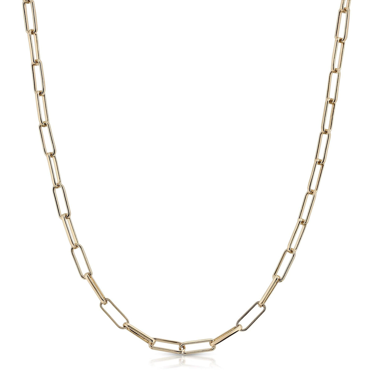 Gold rectangular link chain for the Elongated Link Mask Chain product