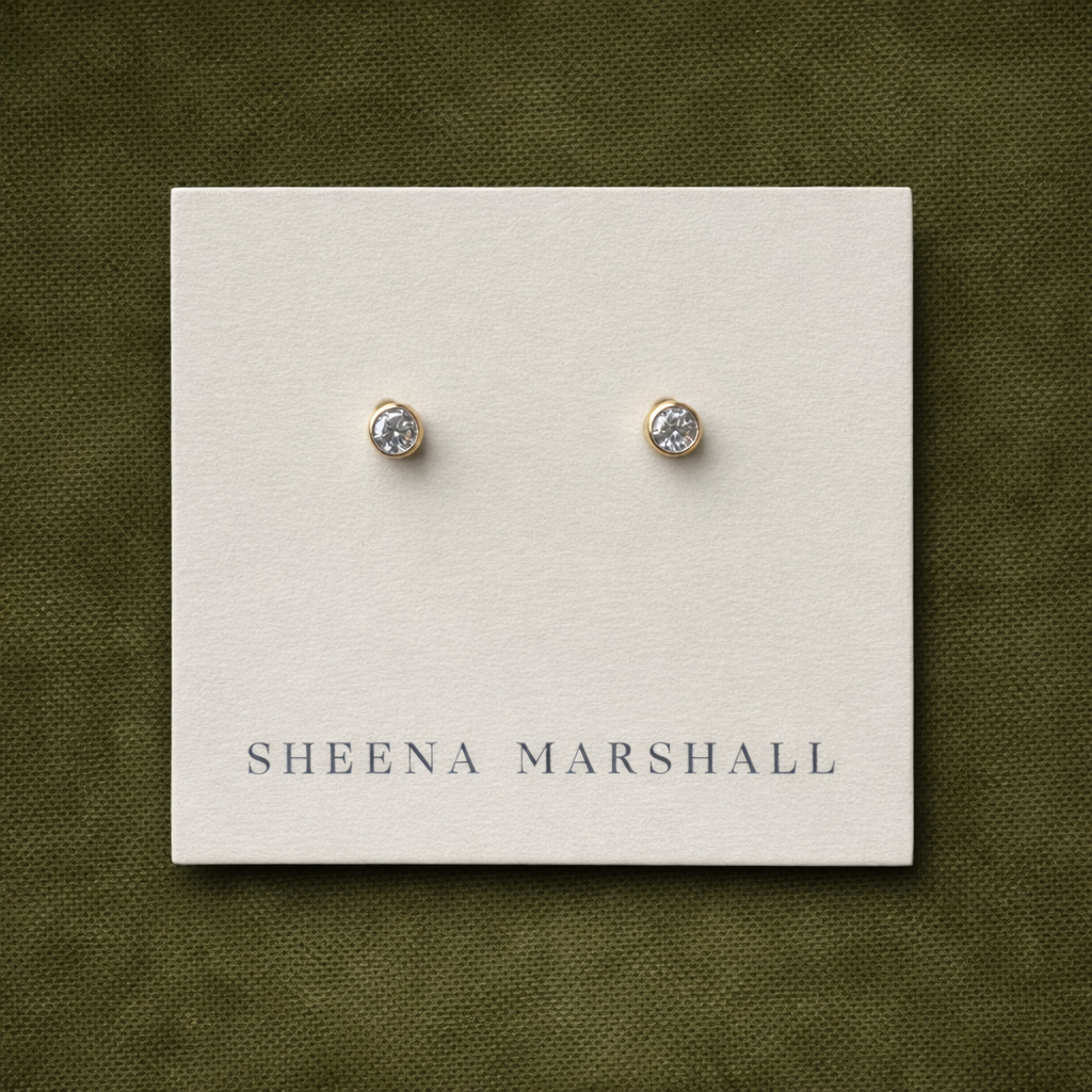 Aster Bezel Studs | Gold Fill