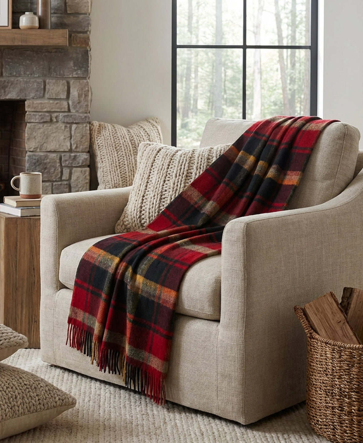 Highland Tweeds Shetland Lambswool Throw (Dark Maple)-Throws and Blankets-[bar code]-Prince of Scots