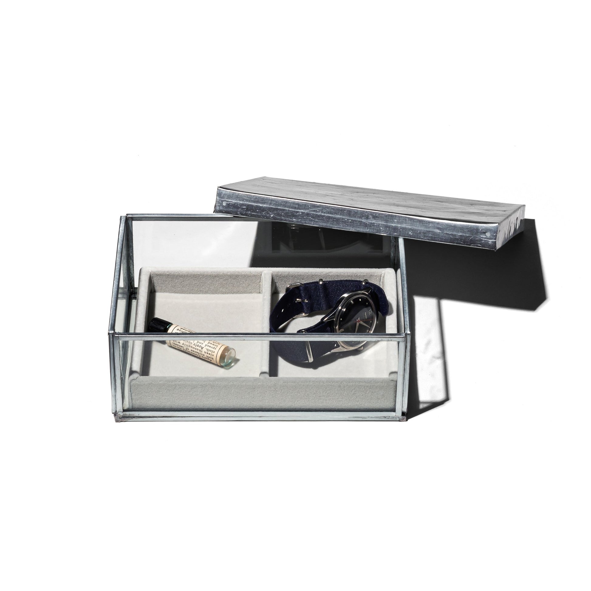 Glass Box W Recycle Steel Lid Jewelry 2
