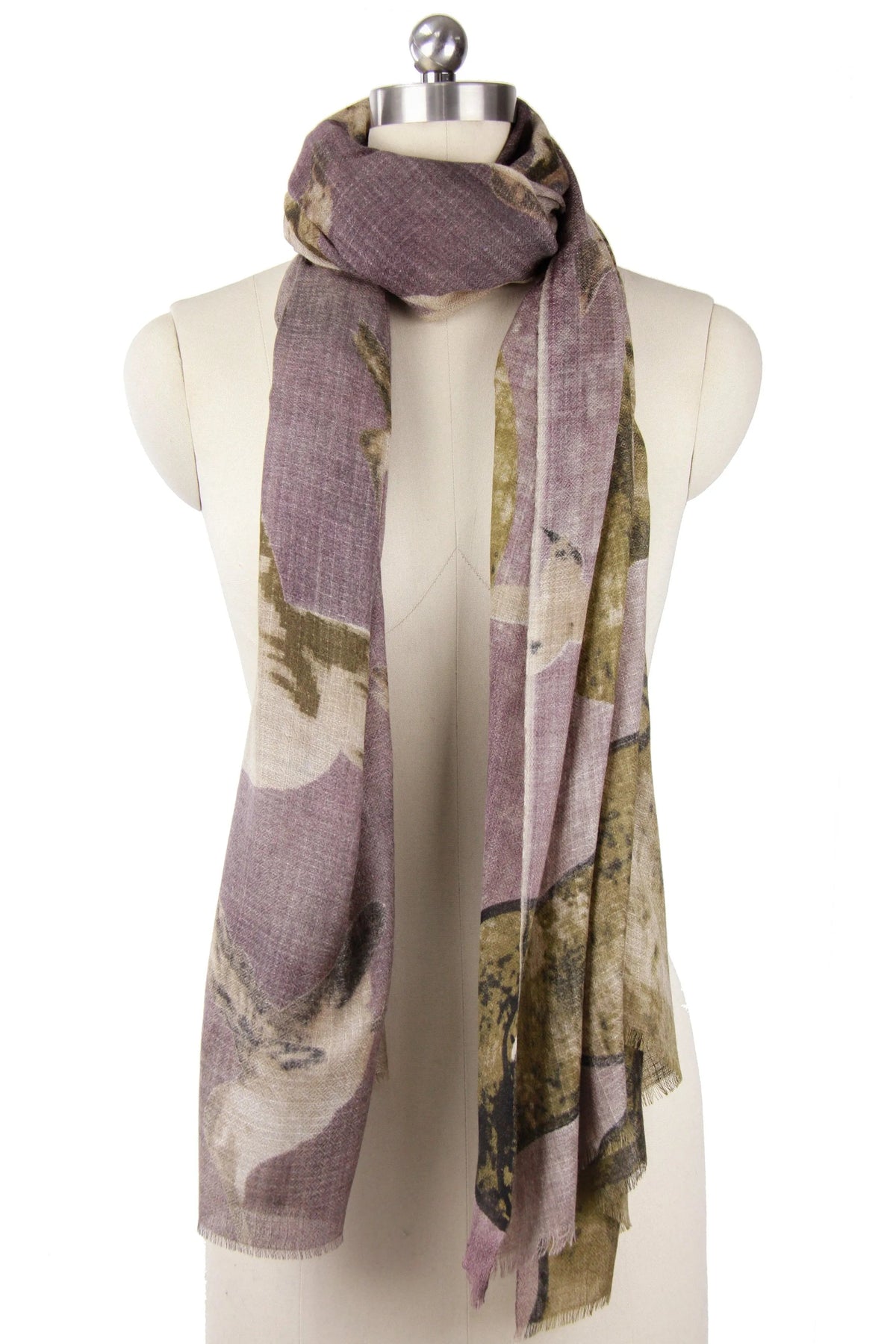 Hummingbird Printed Scarf - Thistle