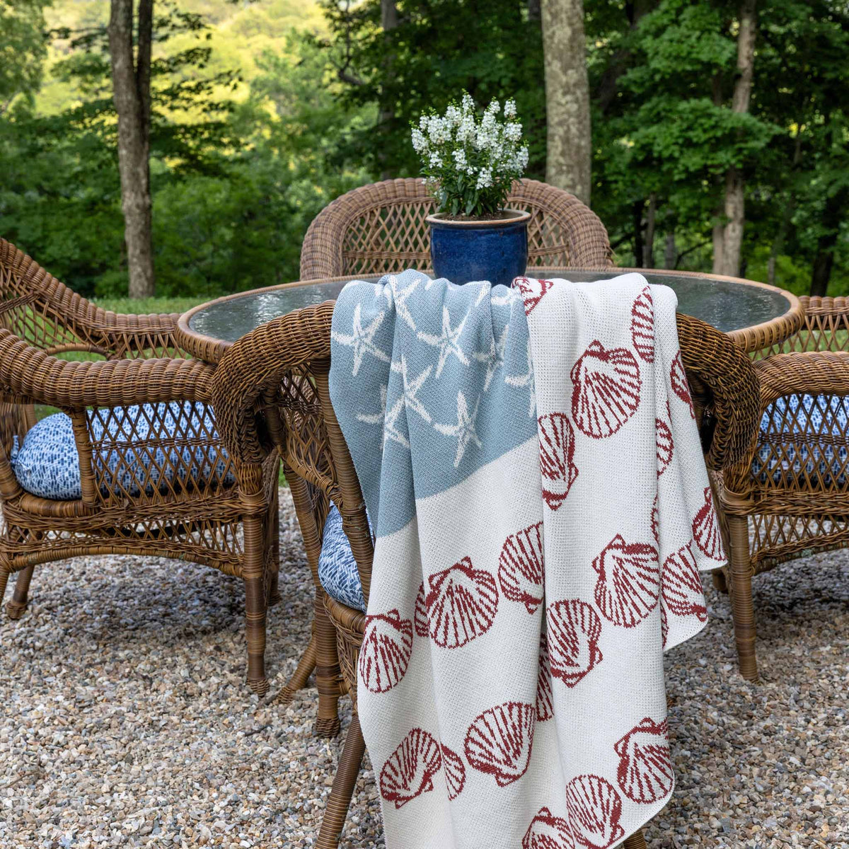 in2green Eco Throw Coastal Flag  - Cotton Sustainable Knit Flag/Americana Throw Blanket 601570195129 BL01CAF1