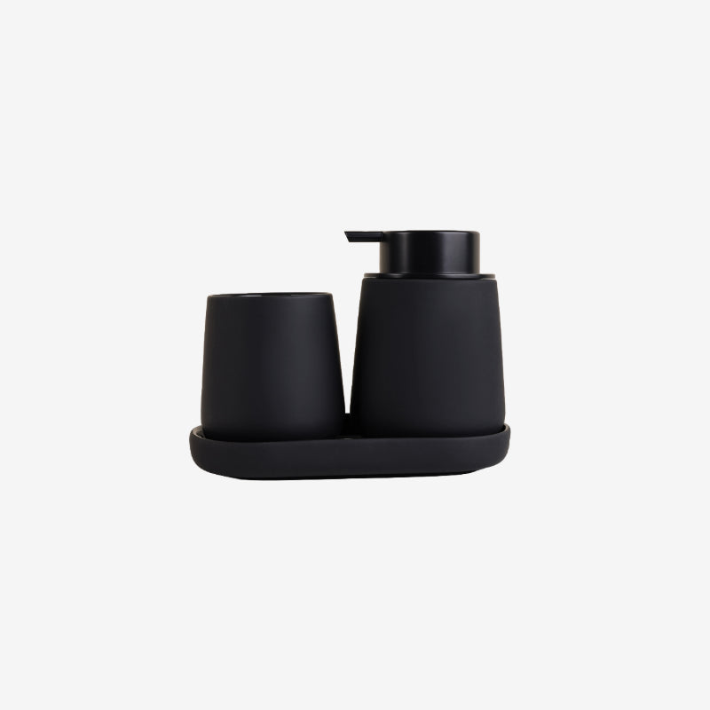 Sustainable ceramic rubber paint foaming bathroom set in matte black, eco-friendly and luxury modern bathroom accessories