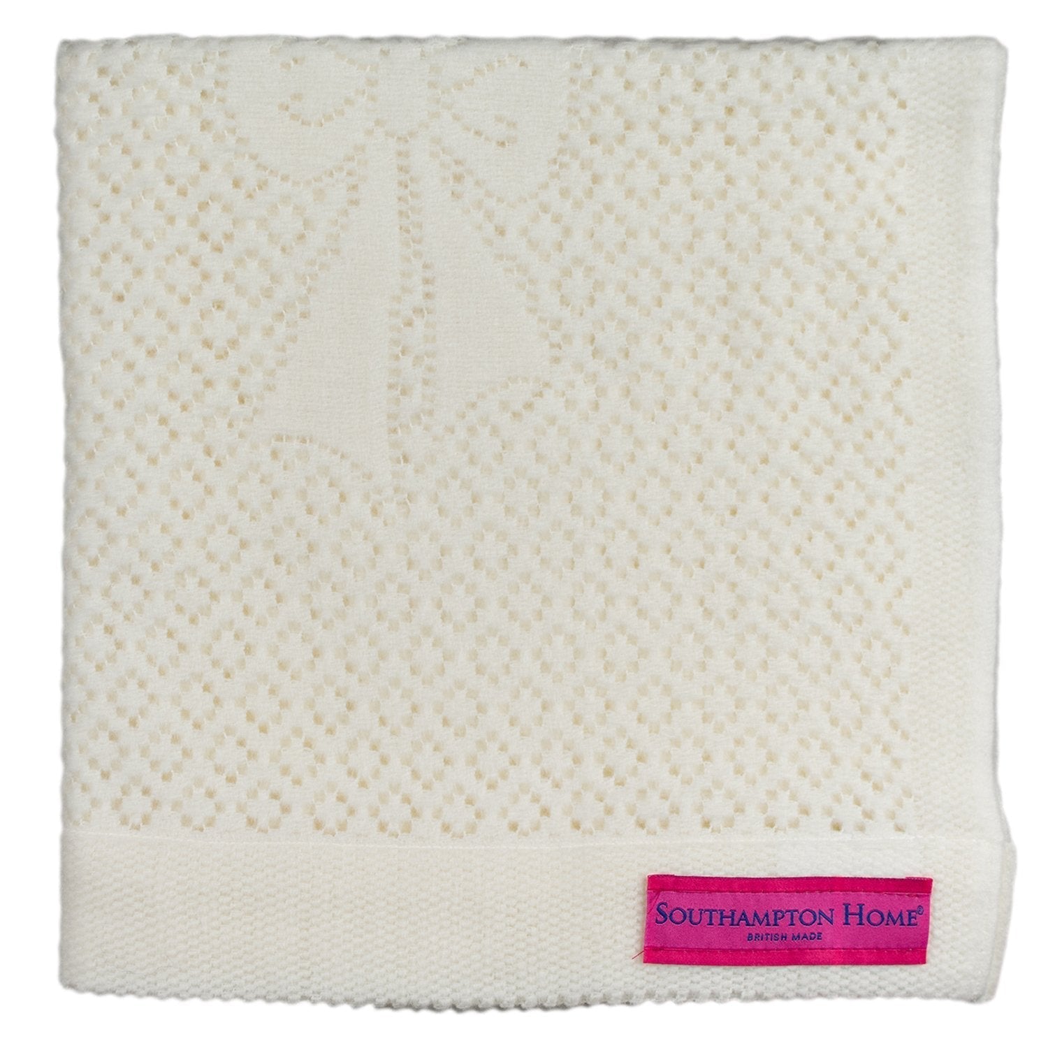 Southampton Home Lace Weave Bears & Bows Baby Blanket ~ Ivory ~-Gifts-SHLace839I-{sku]-Prince of Scots