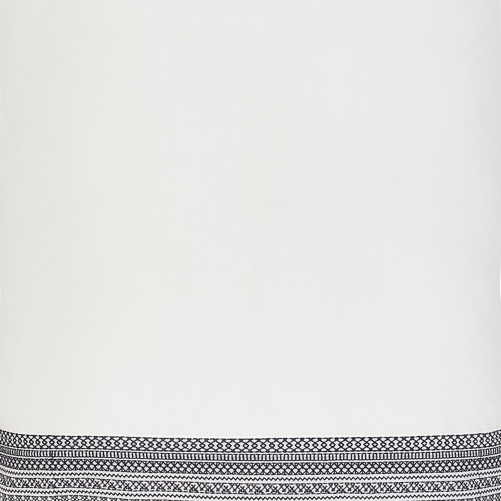 ASP-503-2032_3|White 100% cotton sheet close-up with a bold dark grey embroidered border, combining style and softness.