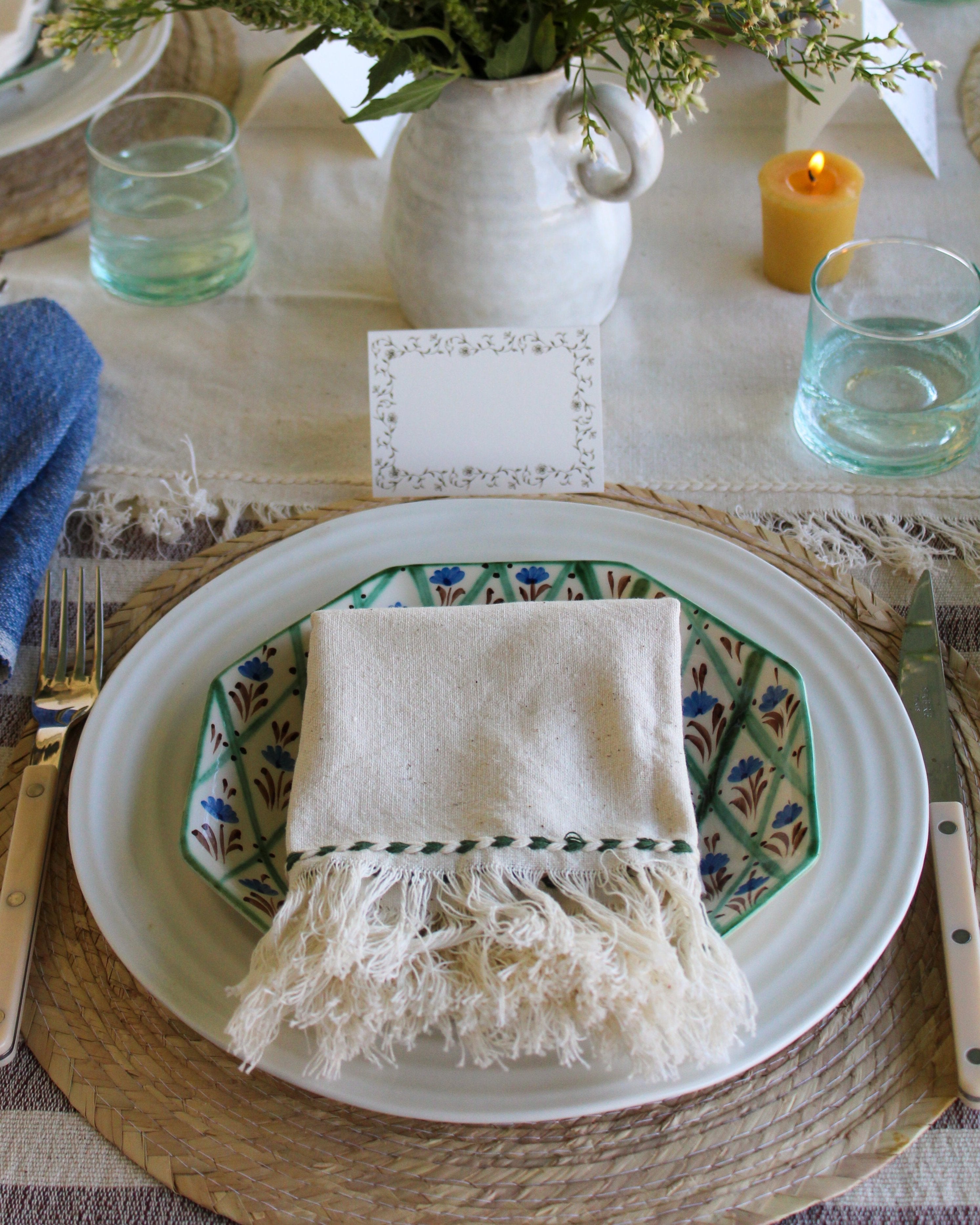 Olive Braid Detail Napkin - Thumbnail 4