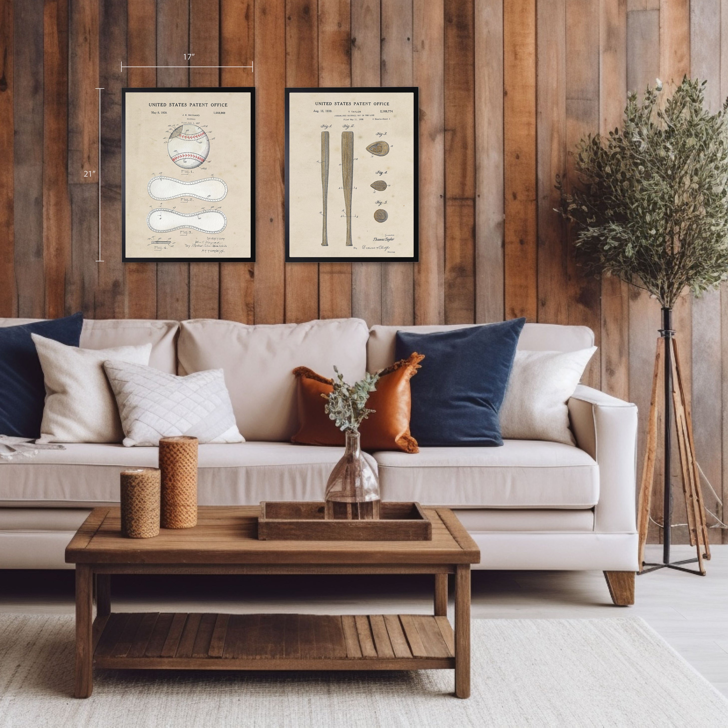 Baseball Bat Patent in Black Frame