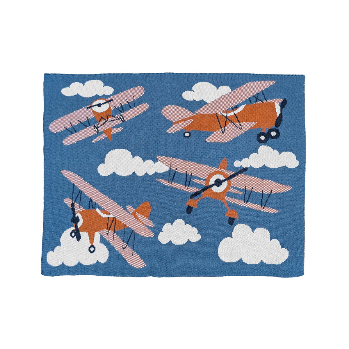 Baby Planes - Cotton Knit Blanket