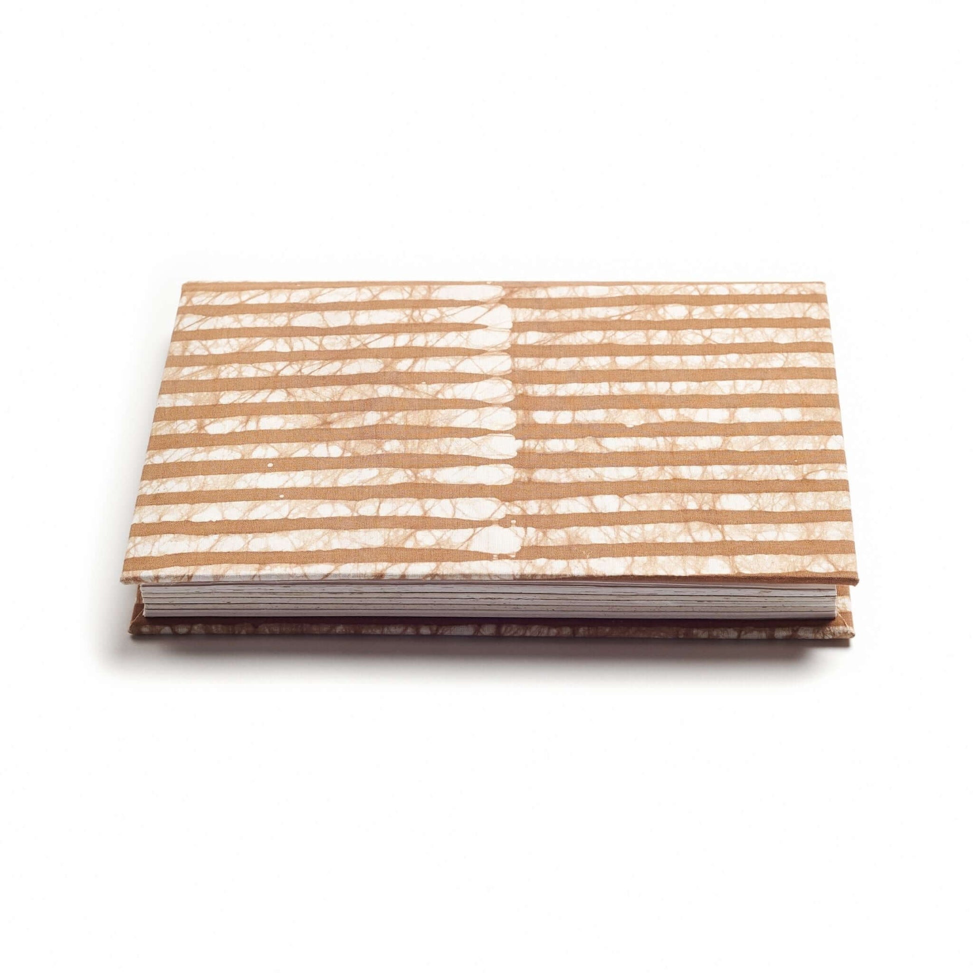 Oak Brown Zero Waste Handmade Artisanal Journal with striped cover design.