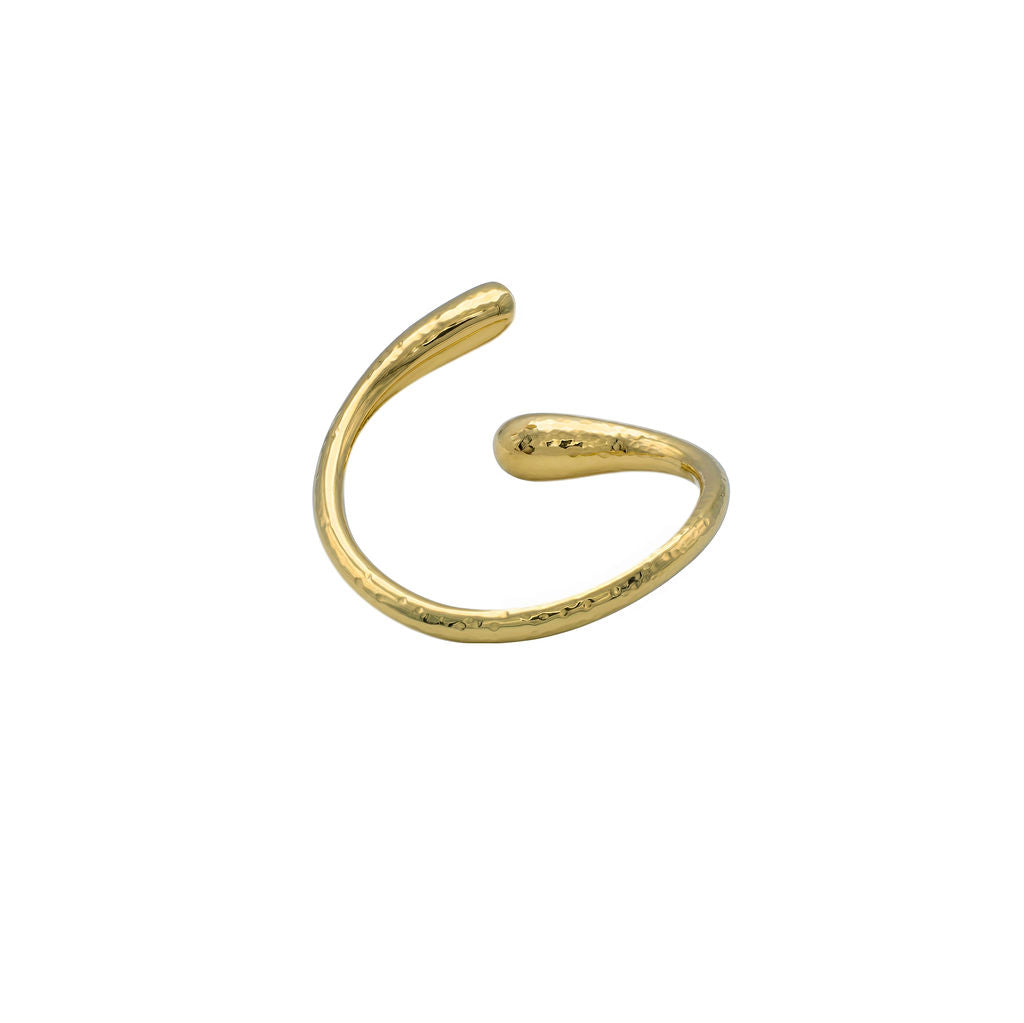 Hammered Bypass Wrap Teardrop Cuff Bracelet | Sana - Ecodunia