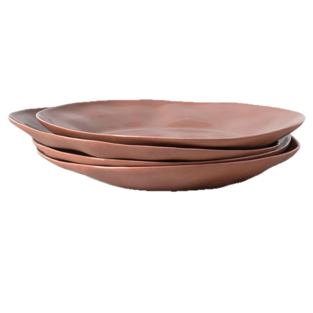 Tam Stoneware Side Plate, Terracotta Rose, Set of 4