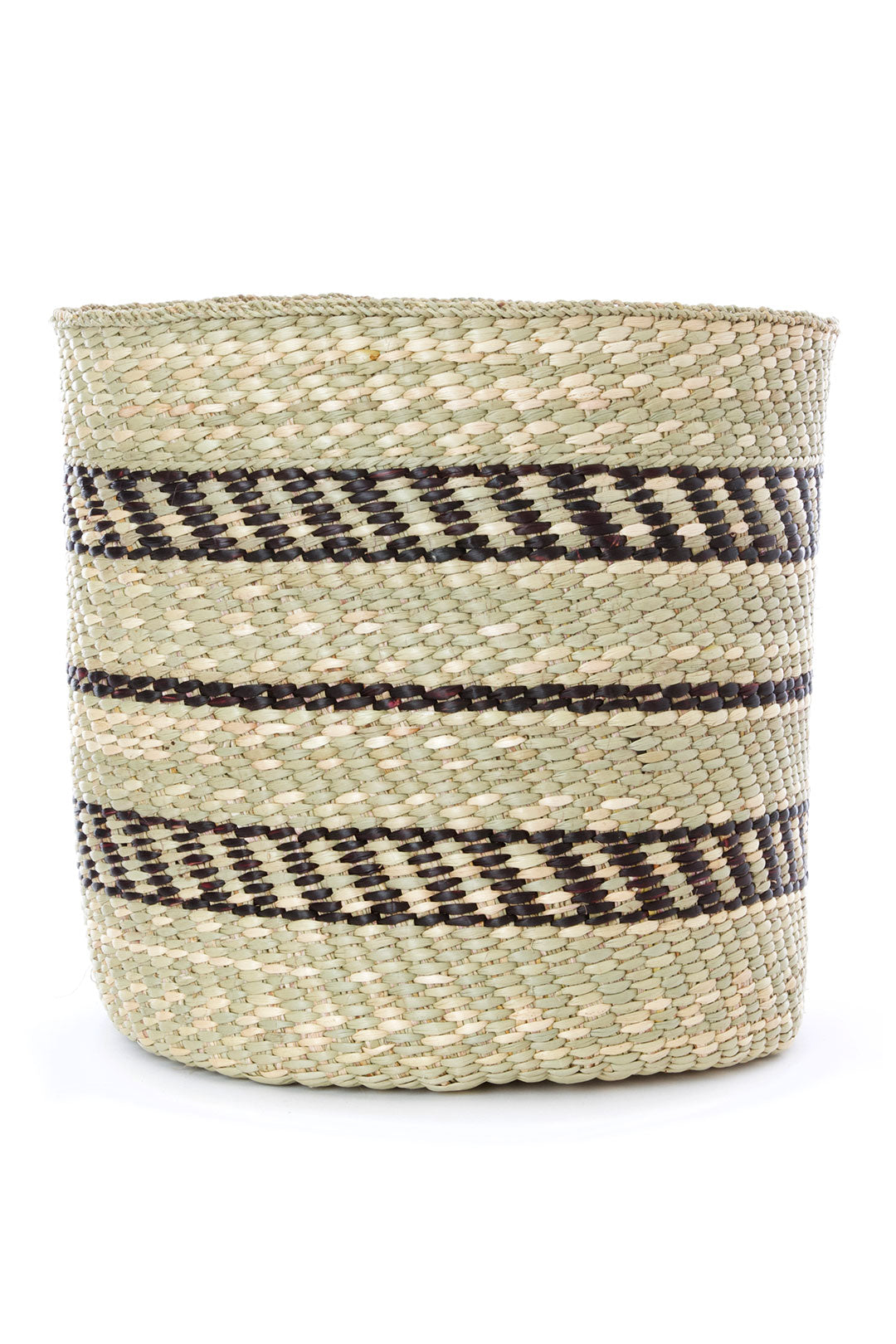 Traditional Iringa Basket with Black Accents - Large