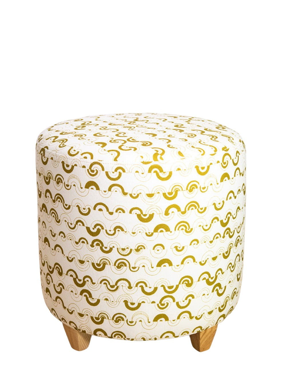 Ortega in Halcyon Large Round Ottoman - at300nelson