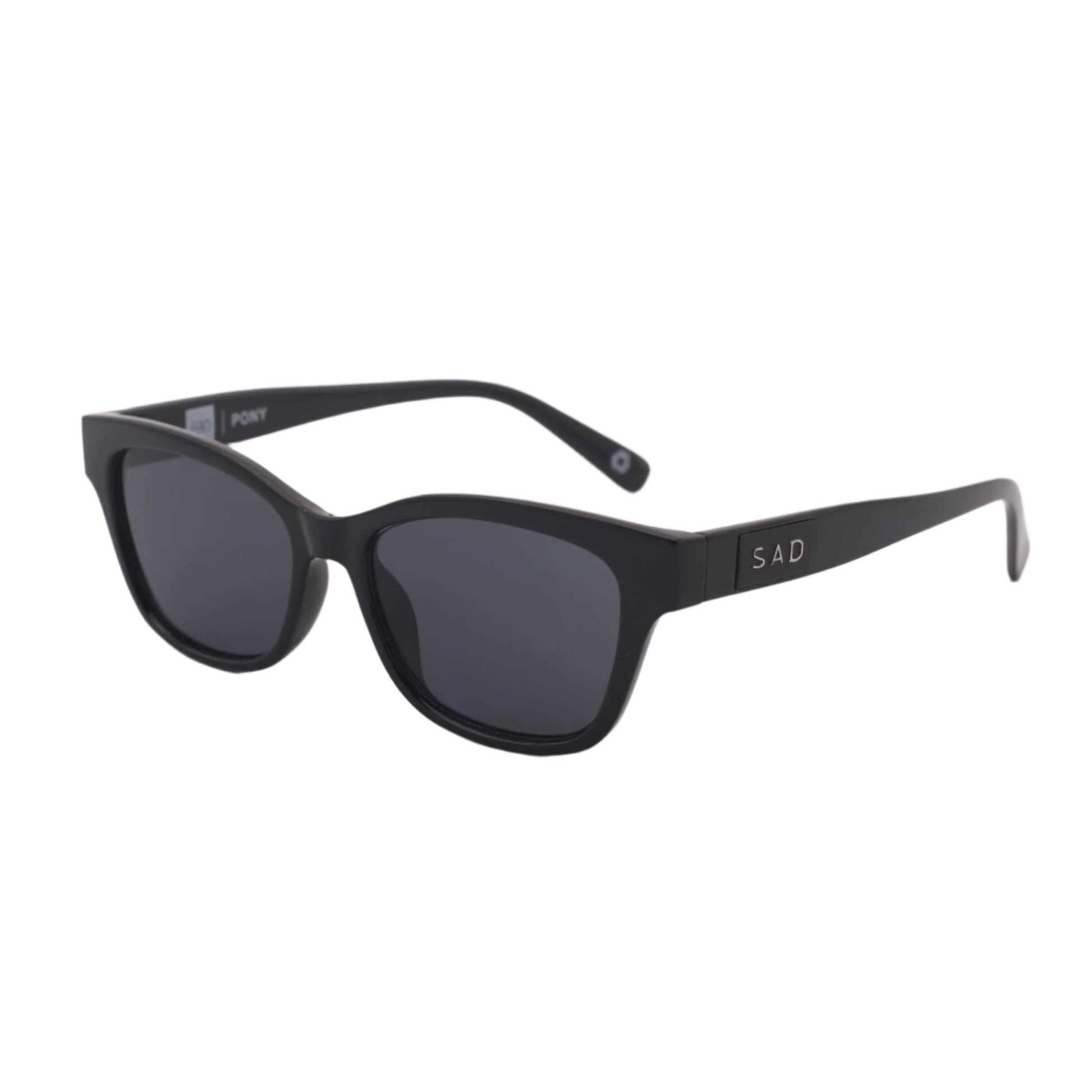 SAD Eyewear Pony wayfarer rectangle sunglasses in black with UV protection lenses