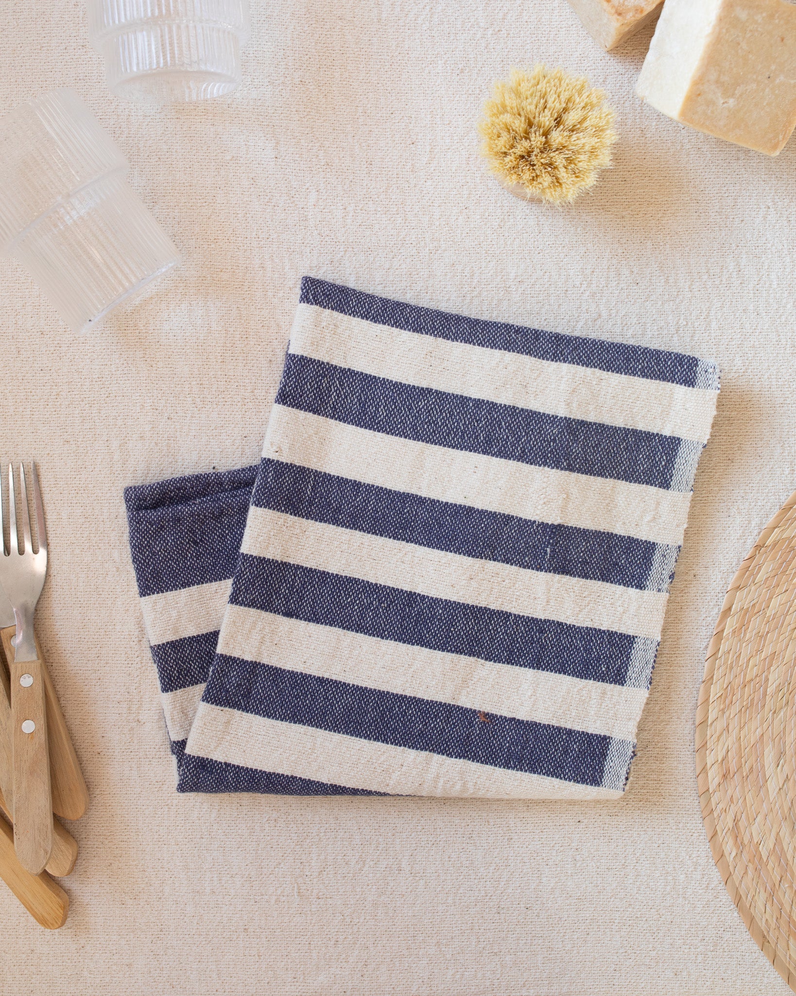 Indigo Stripe Hand Towel - Thumbnail 5