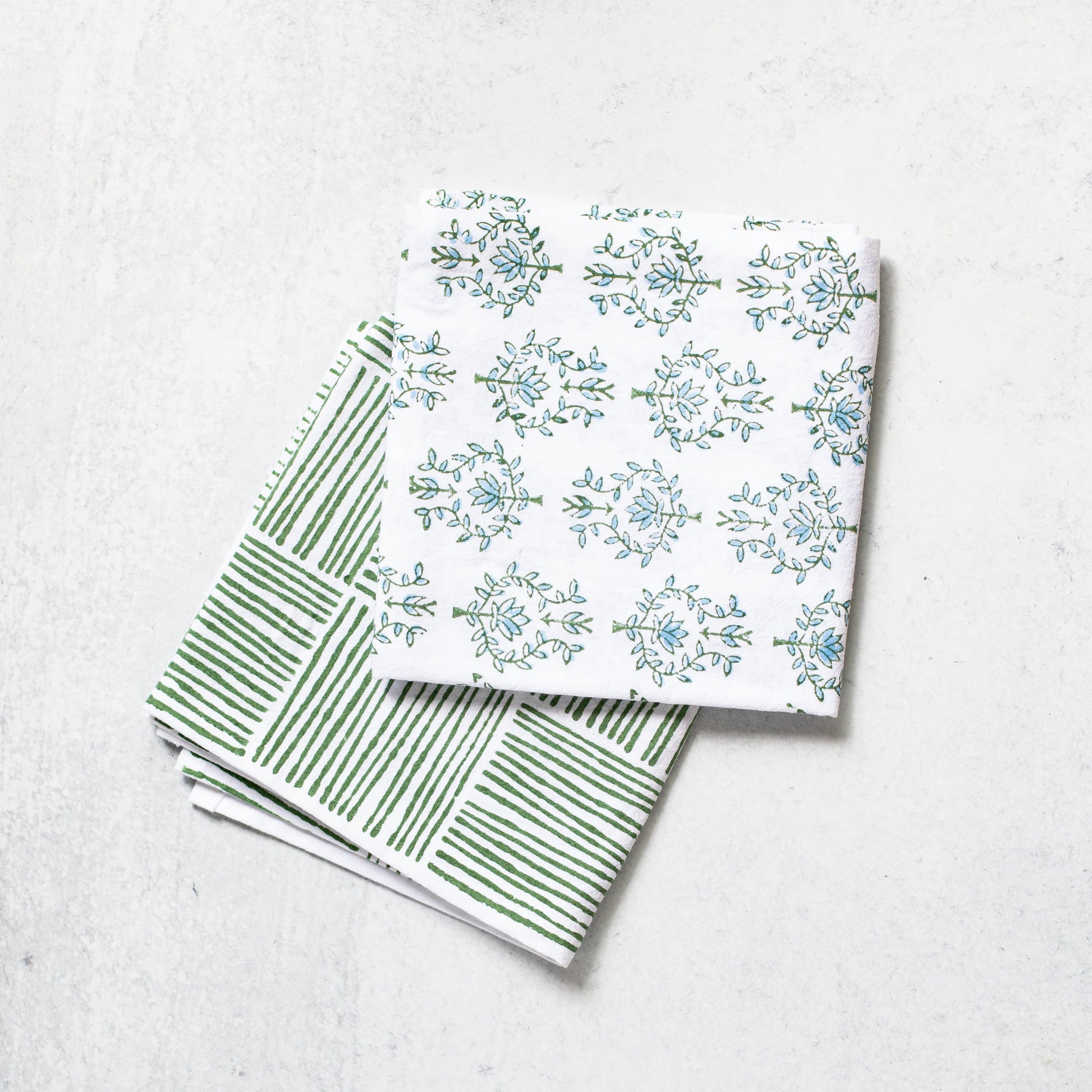 Tea Towel - Striped, Sage - The Mended Company