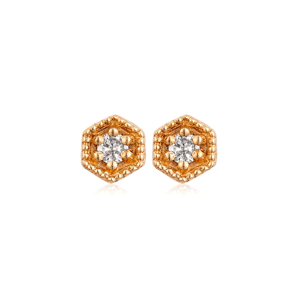 Minima 18K Yellow Gold Diamond Studs