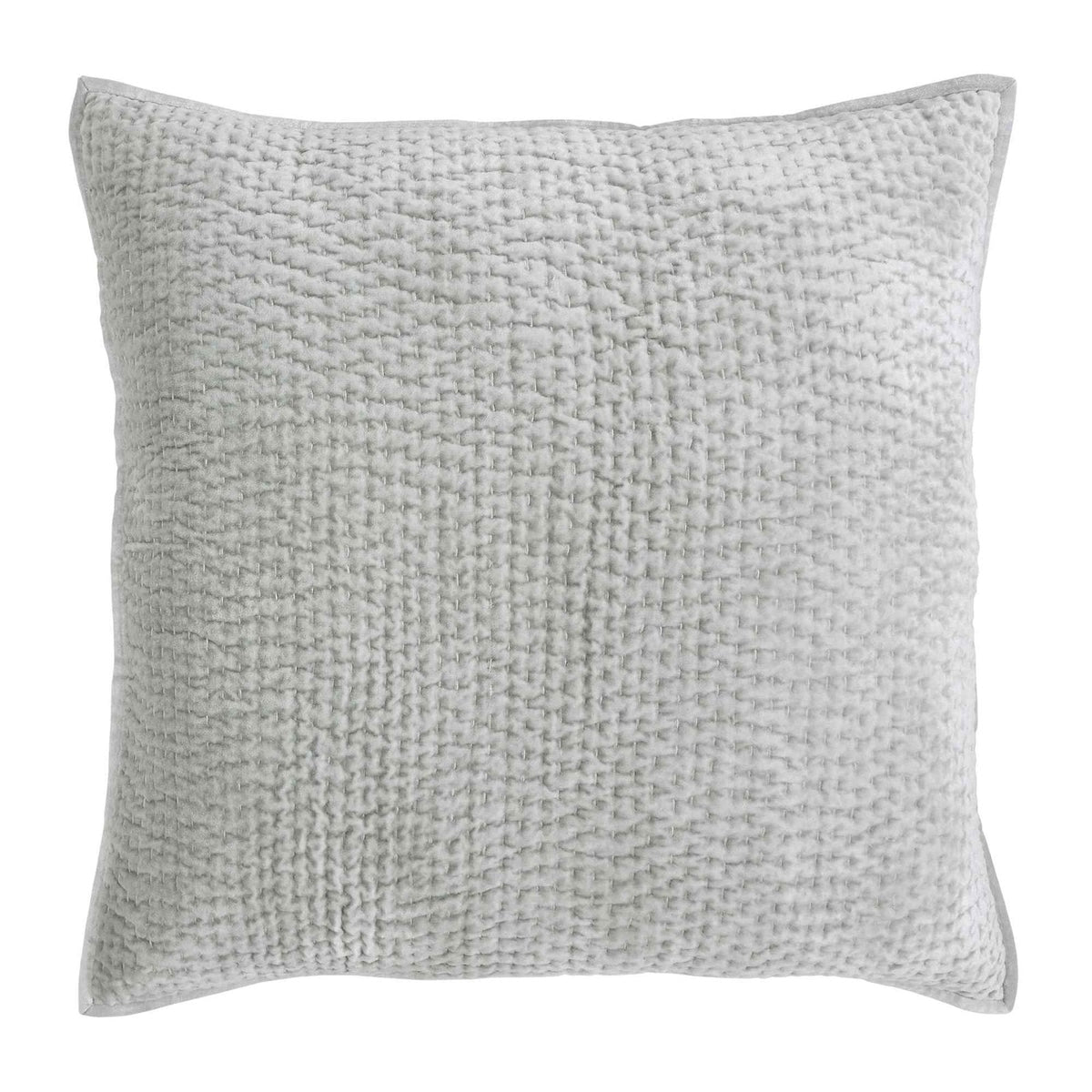 ES-183-2626_1|Light grey textured coverlet pillow sham with a subtle rippled stitch pattern. Soft, modern bedding accent.