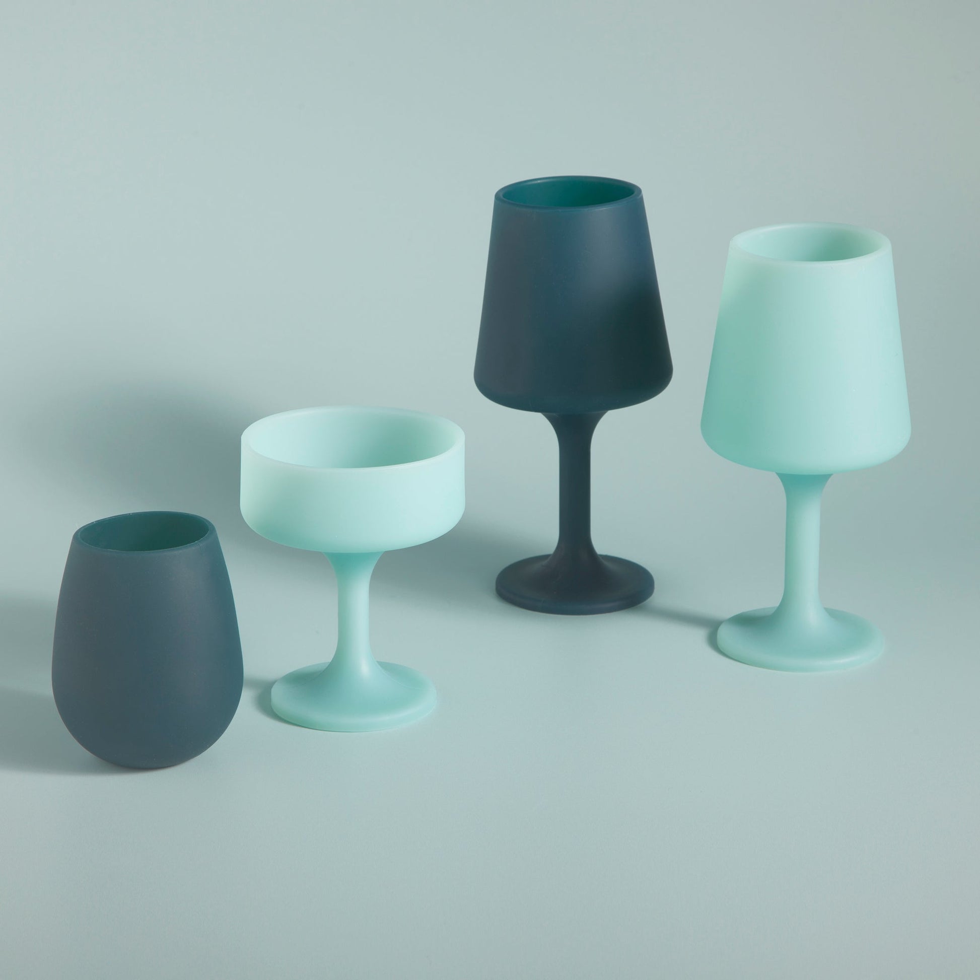 mist + ink | swepp | silicone unbreakable wine glasses - porter green | style + sustainability