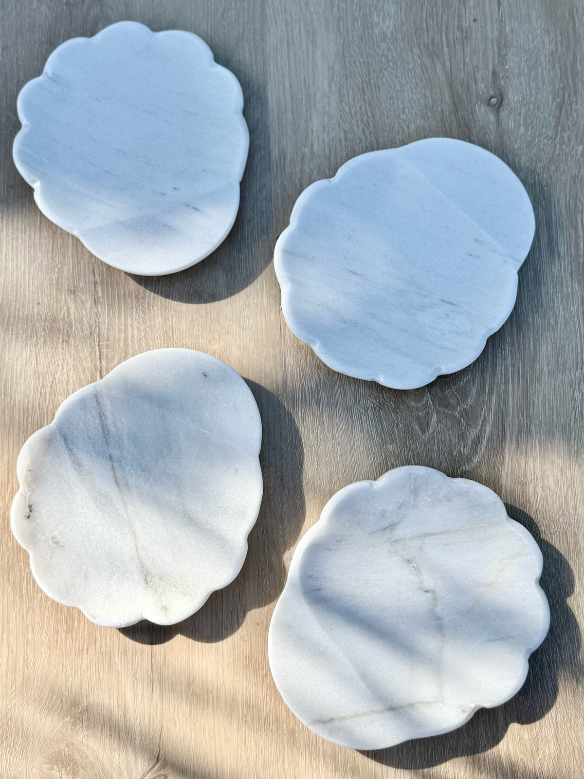 Artisan-crafted white marble spoon rest handmade in Mexico, showcasing unique natural stone variations