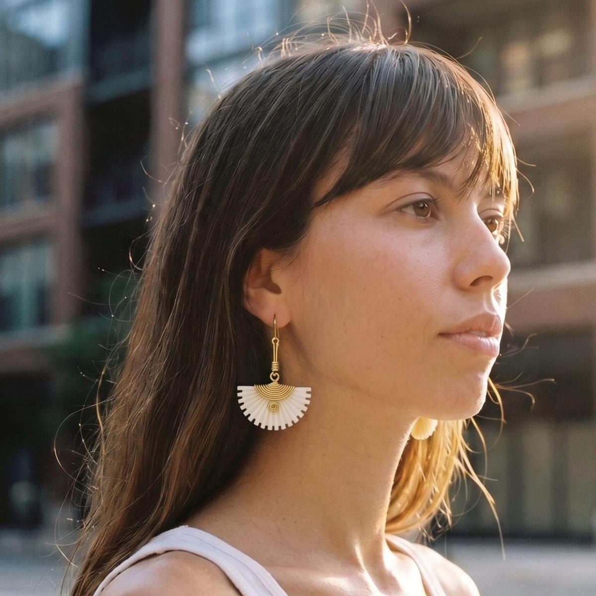 Brass & Bone Drop Earrings for Women | Koa