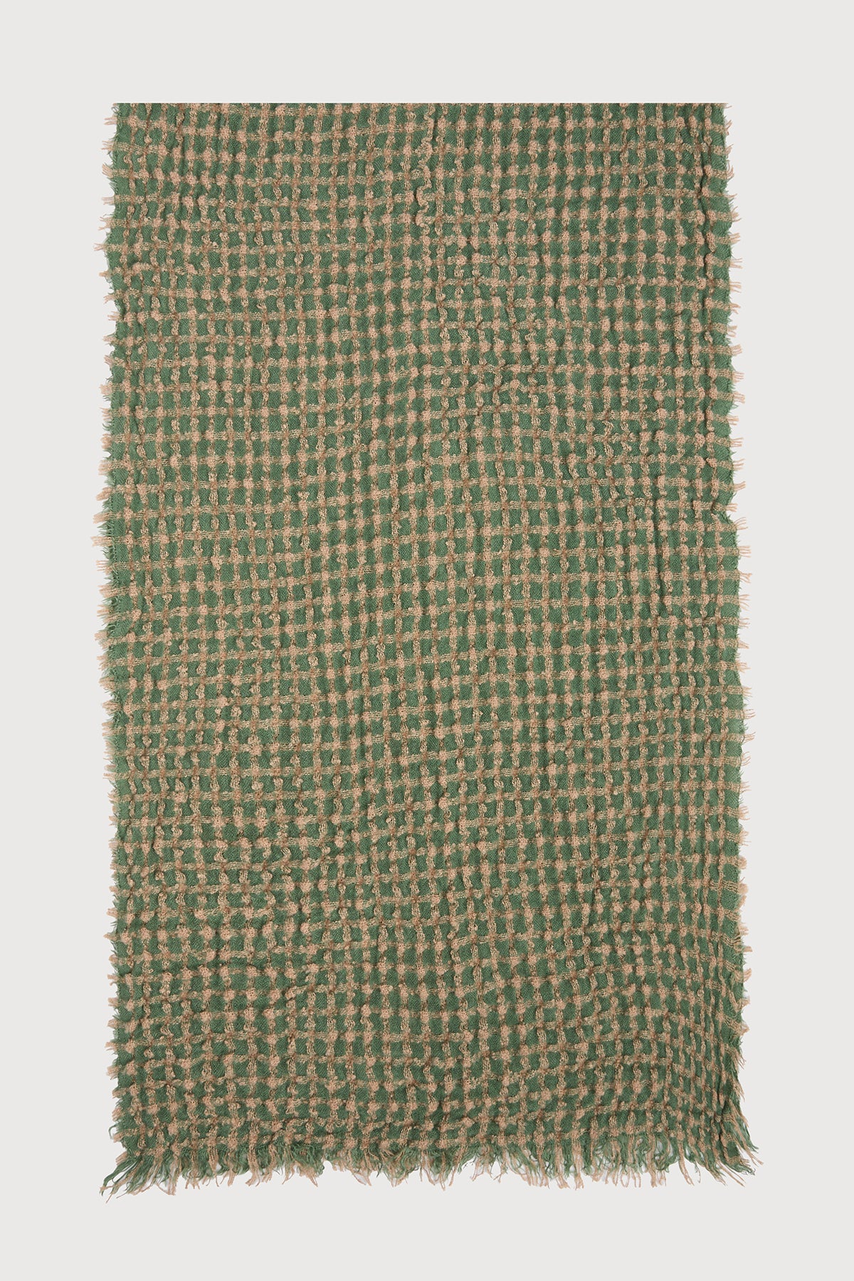 Crinkle Plaid Scarf - Turquoise