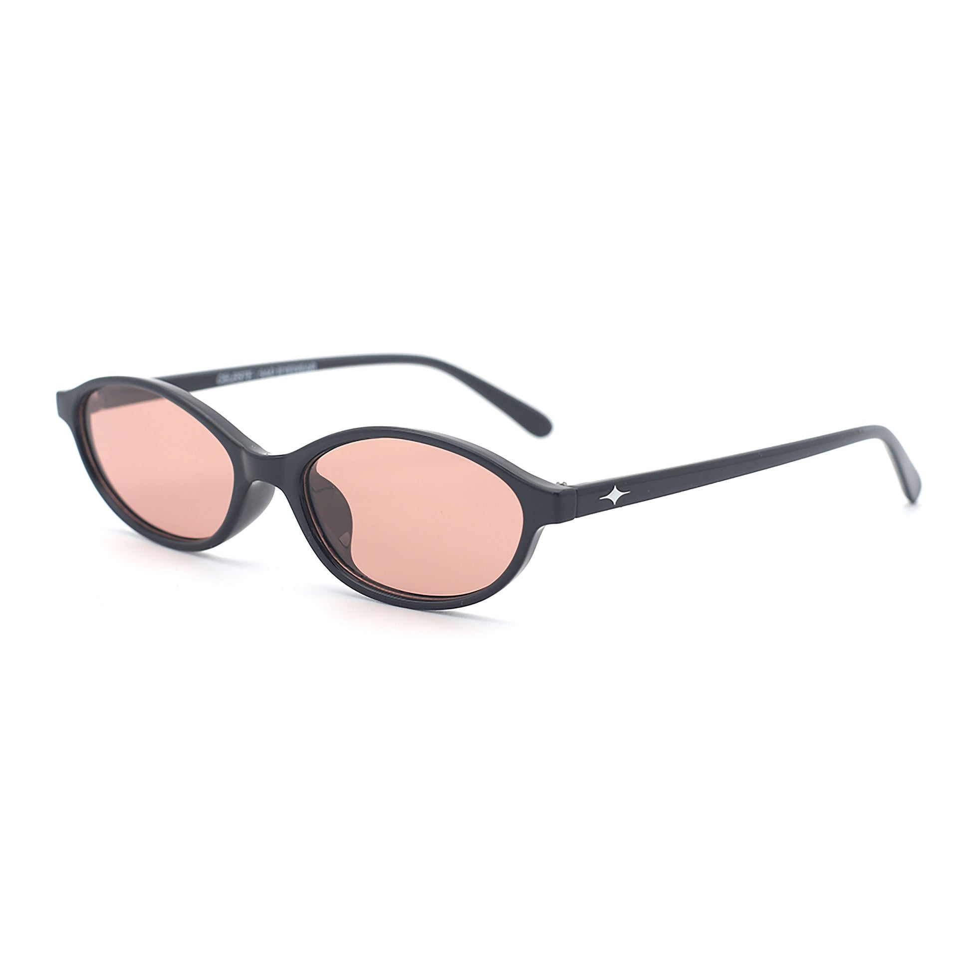 SAD Eyewear Celeste oval sunglasses in black with polarized bronze UV protection lenses