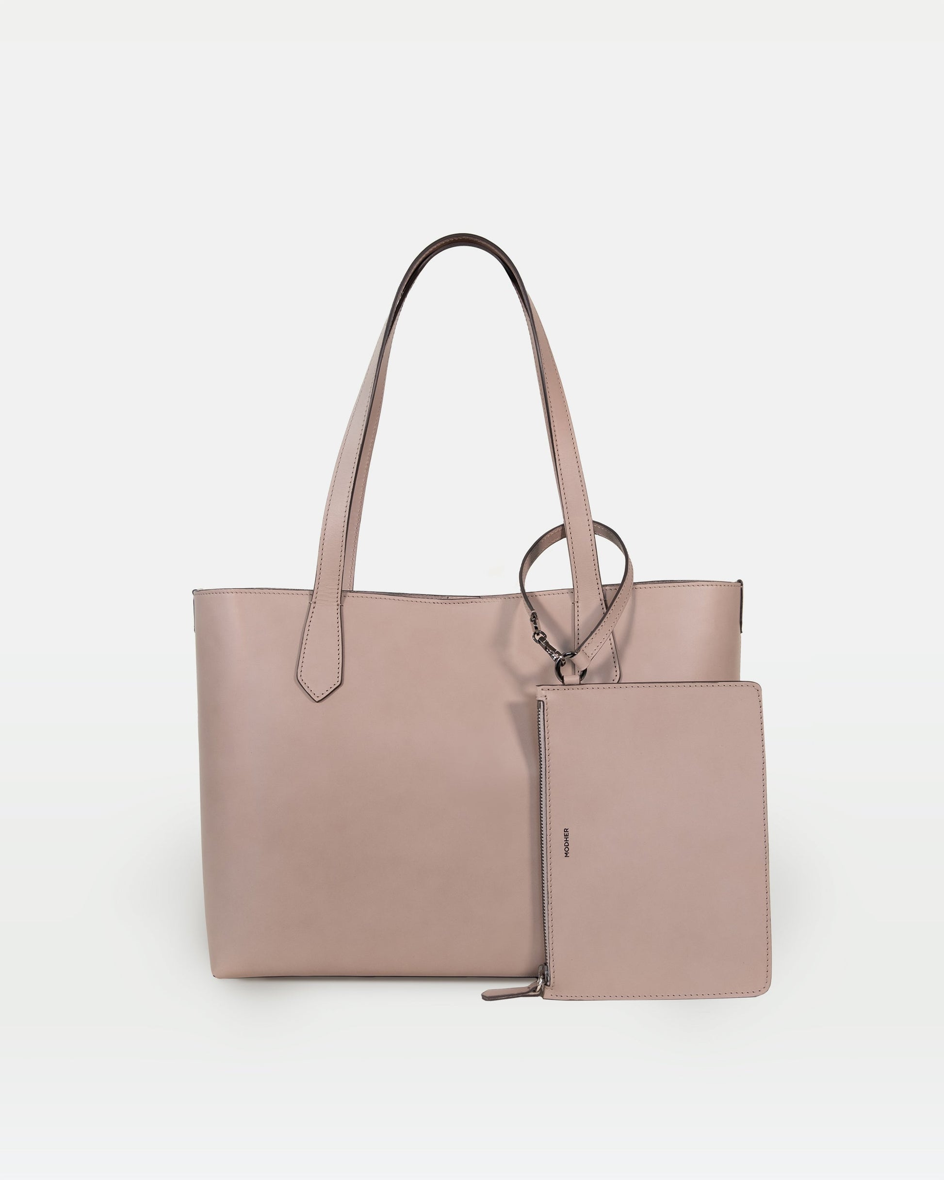 MODHER tote bag in Argilla vegetable tanned Italian leather#color_argilla