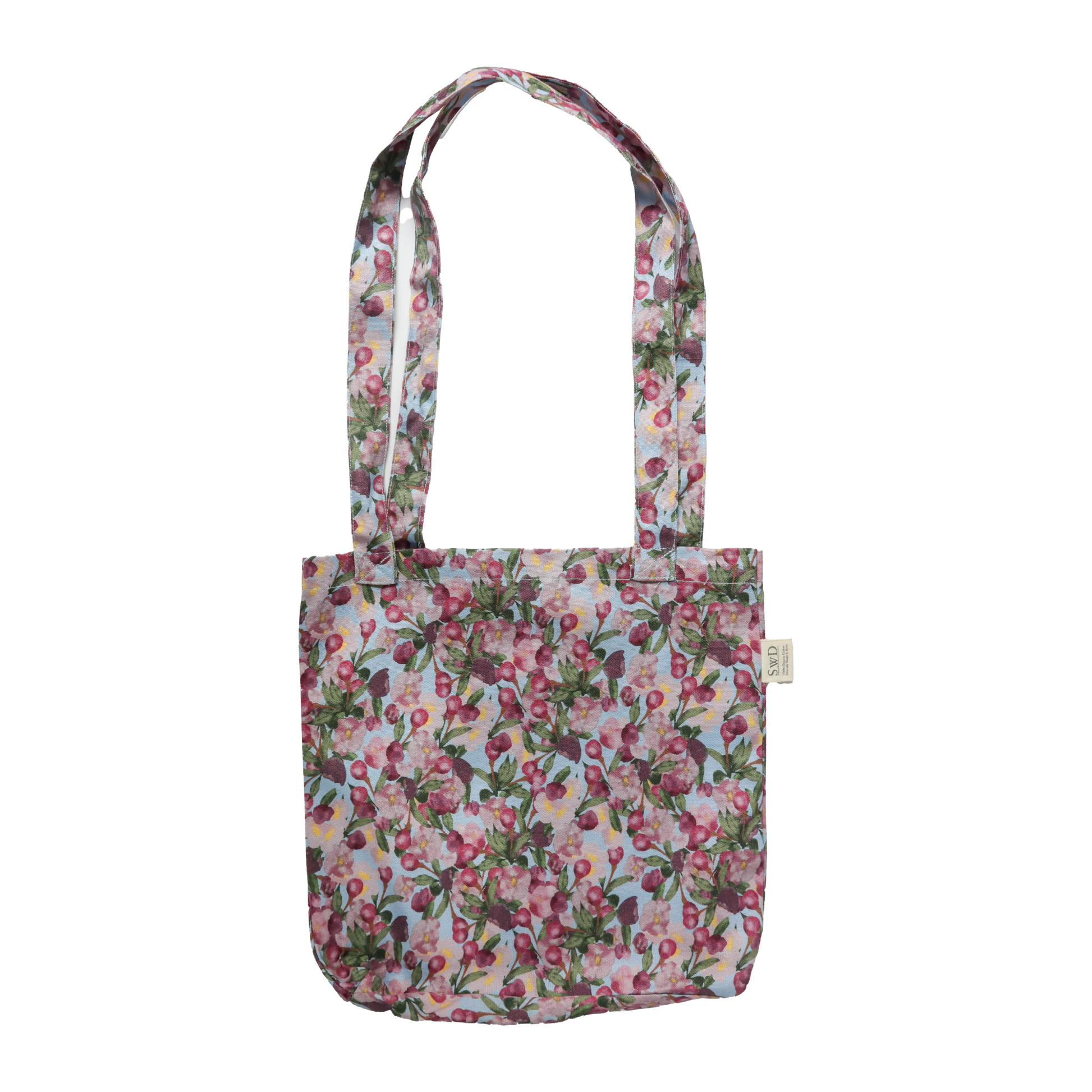 Pink Blue Flower Tote Shoulder Bag