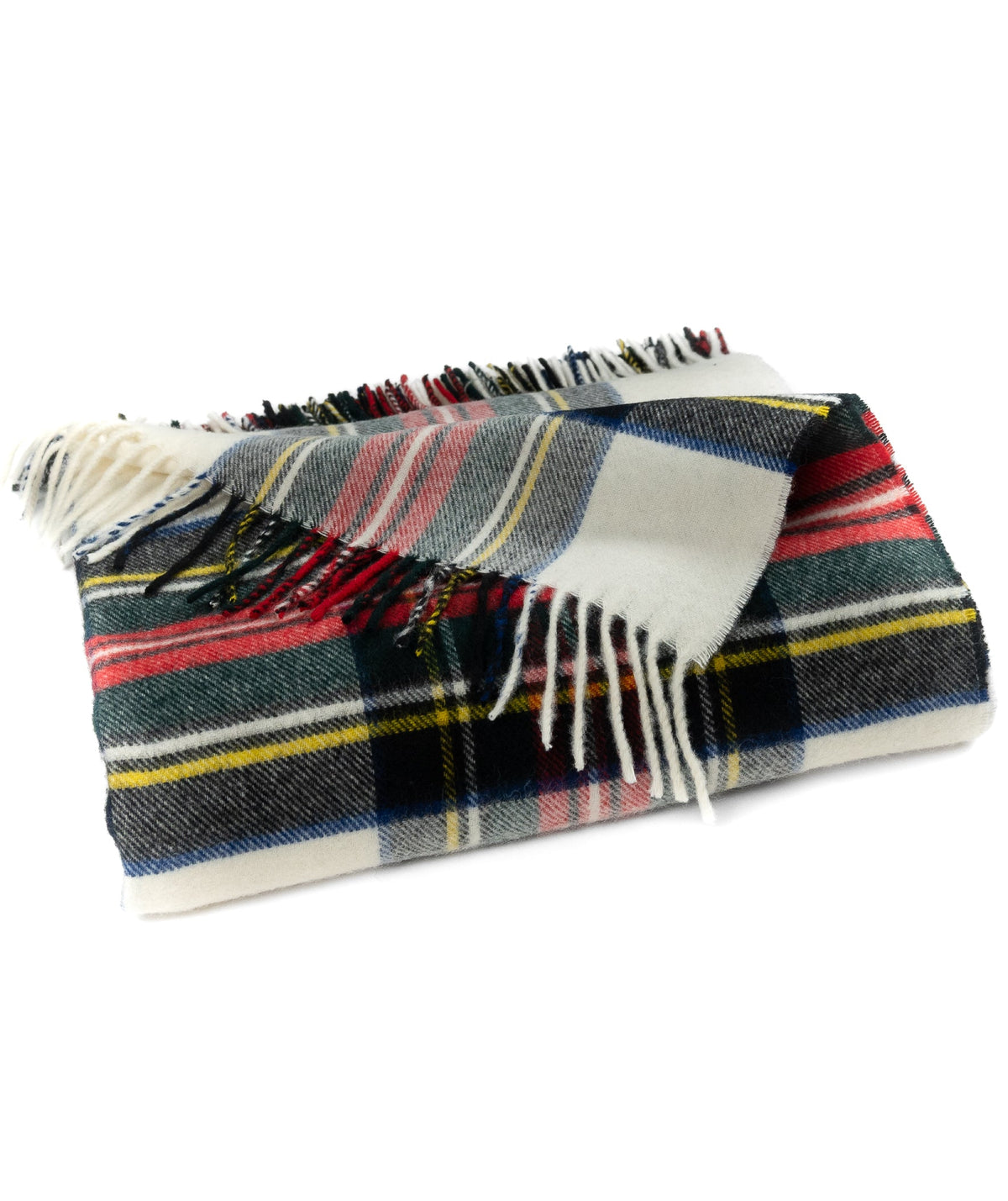 Highland Tartan Tweed Merino Wool Throw ~ Dress Stewart ~-Blankets-[bar code]-Prince of Scots