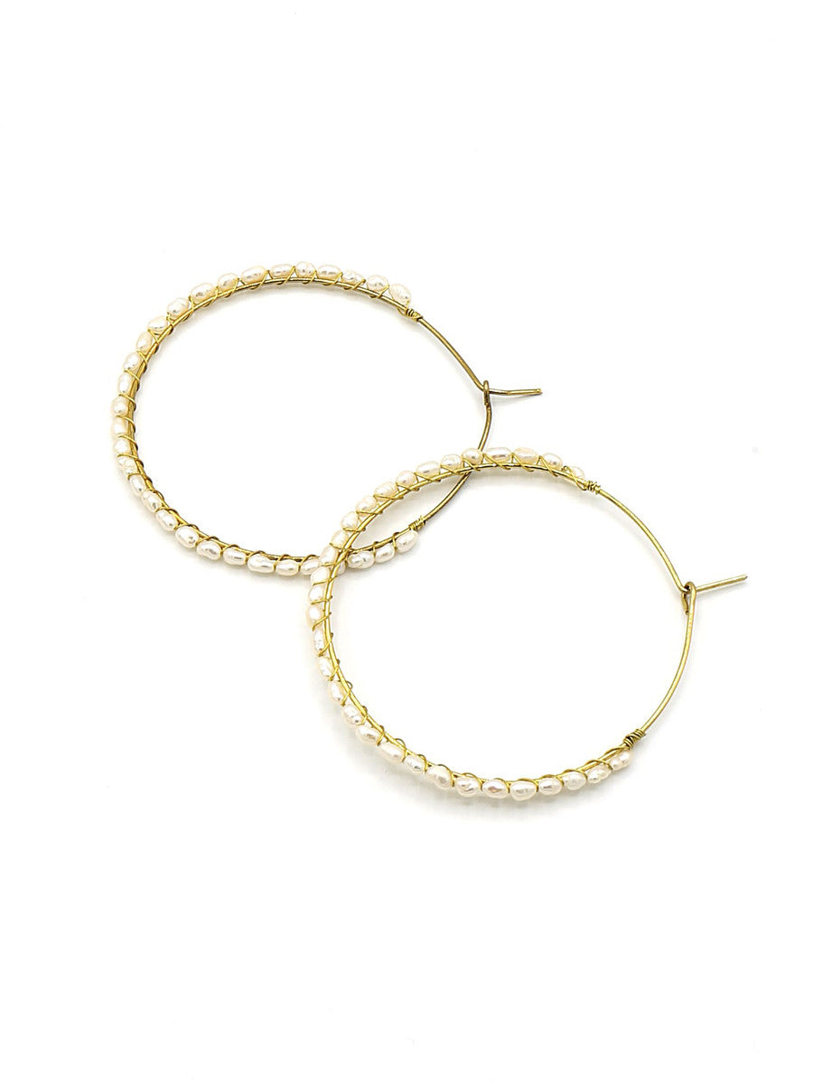 Affordable Freshwater Pearl Hoops | Fair Anita