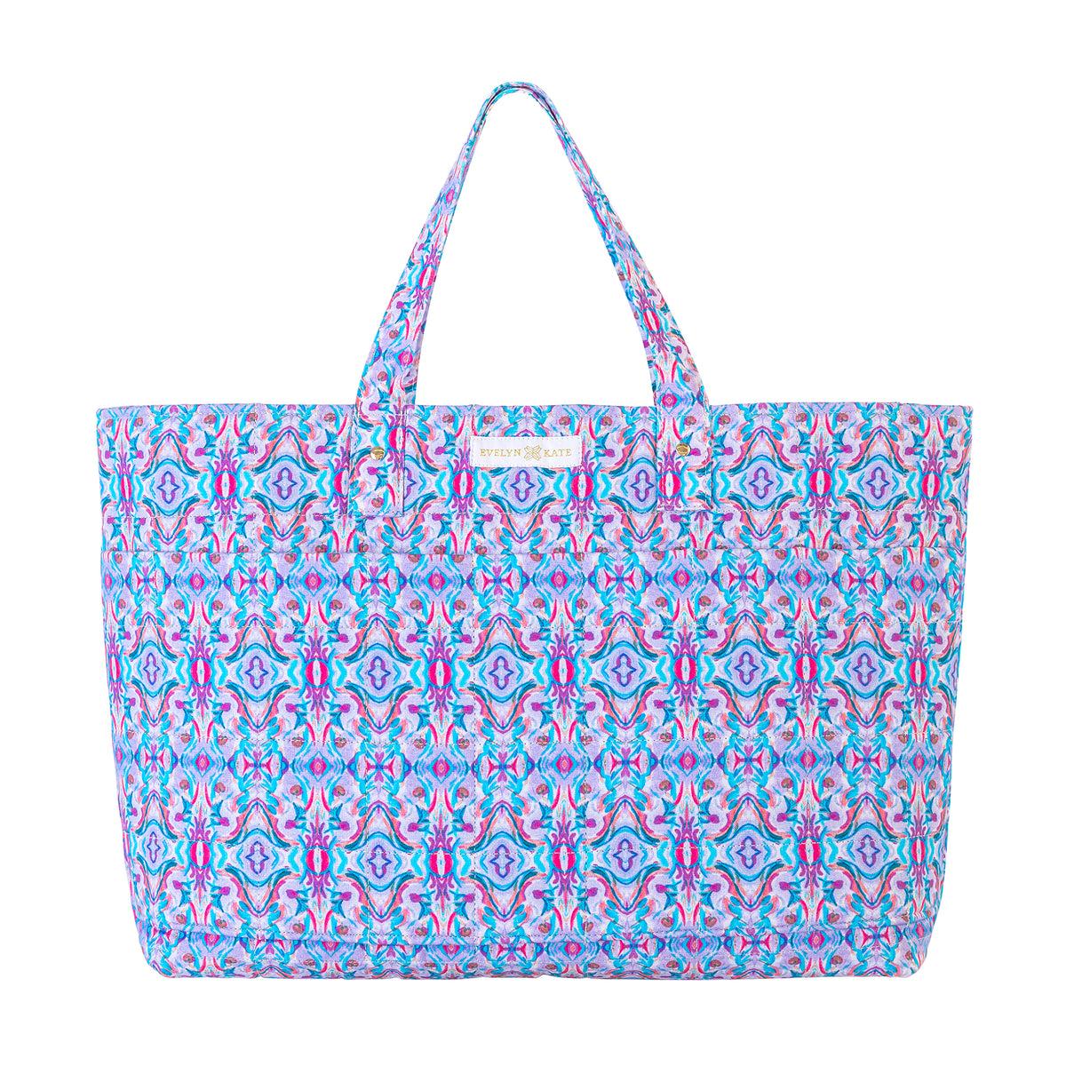 Magenta C Purple Quilted Cotton Linen Tote Bag