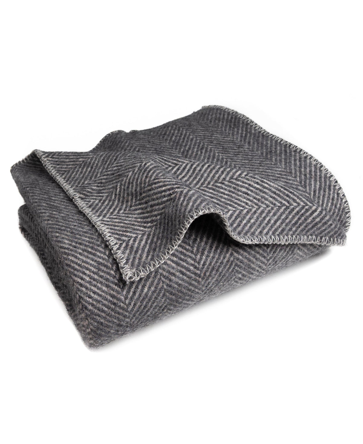 Highland Tweeds BIG Throw ~ Charcoal Herringbone ~-Throws and Blankets-[bar code]-Prince of Scots