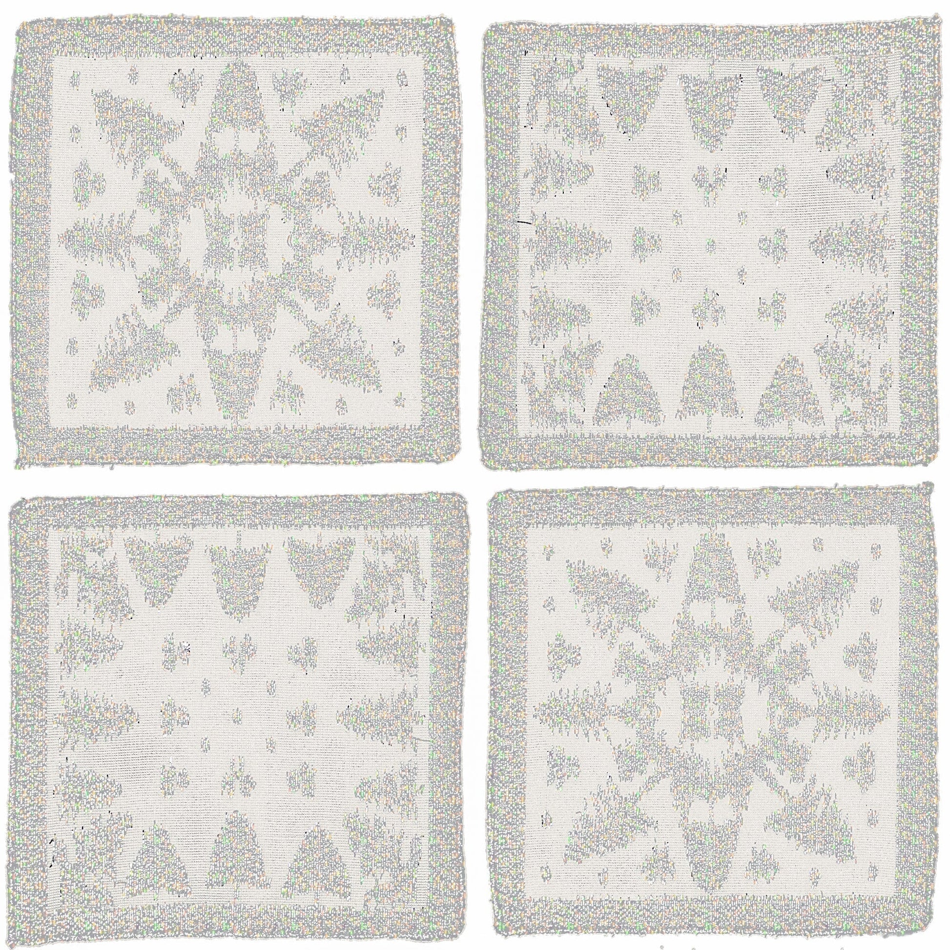 Prince of Scots Scottish White Leno Gauze Cocktail Napkins ~ Snow Lurex ~-Home Gifts-810032752378-WhiteSnowNapkin-Prince of Scots