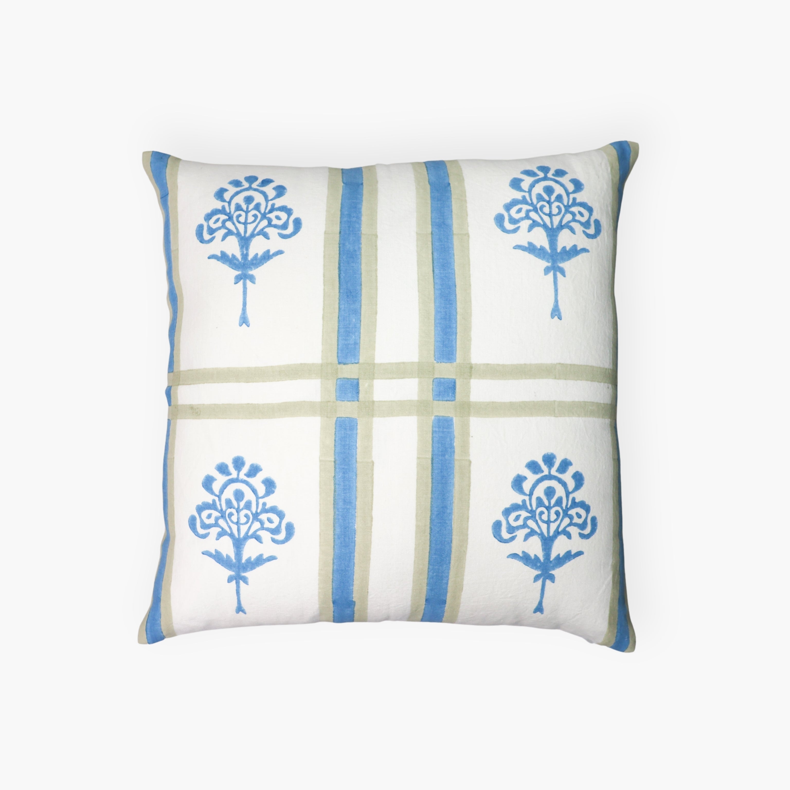 Ira - Pure Linen Throw Pillow Cover - Cornflower Blue