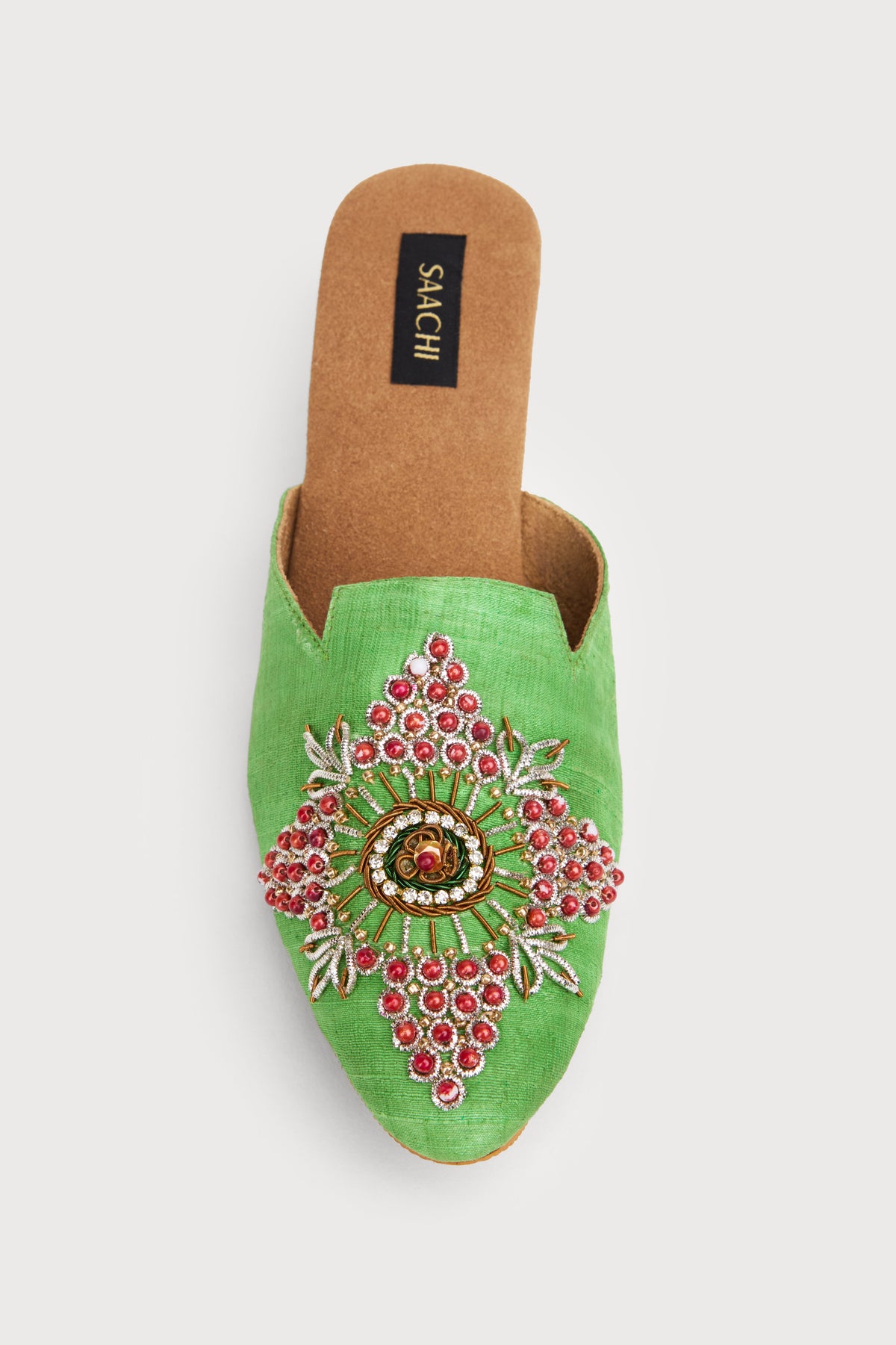 Star Motif Shoe Mule - Lime Green